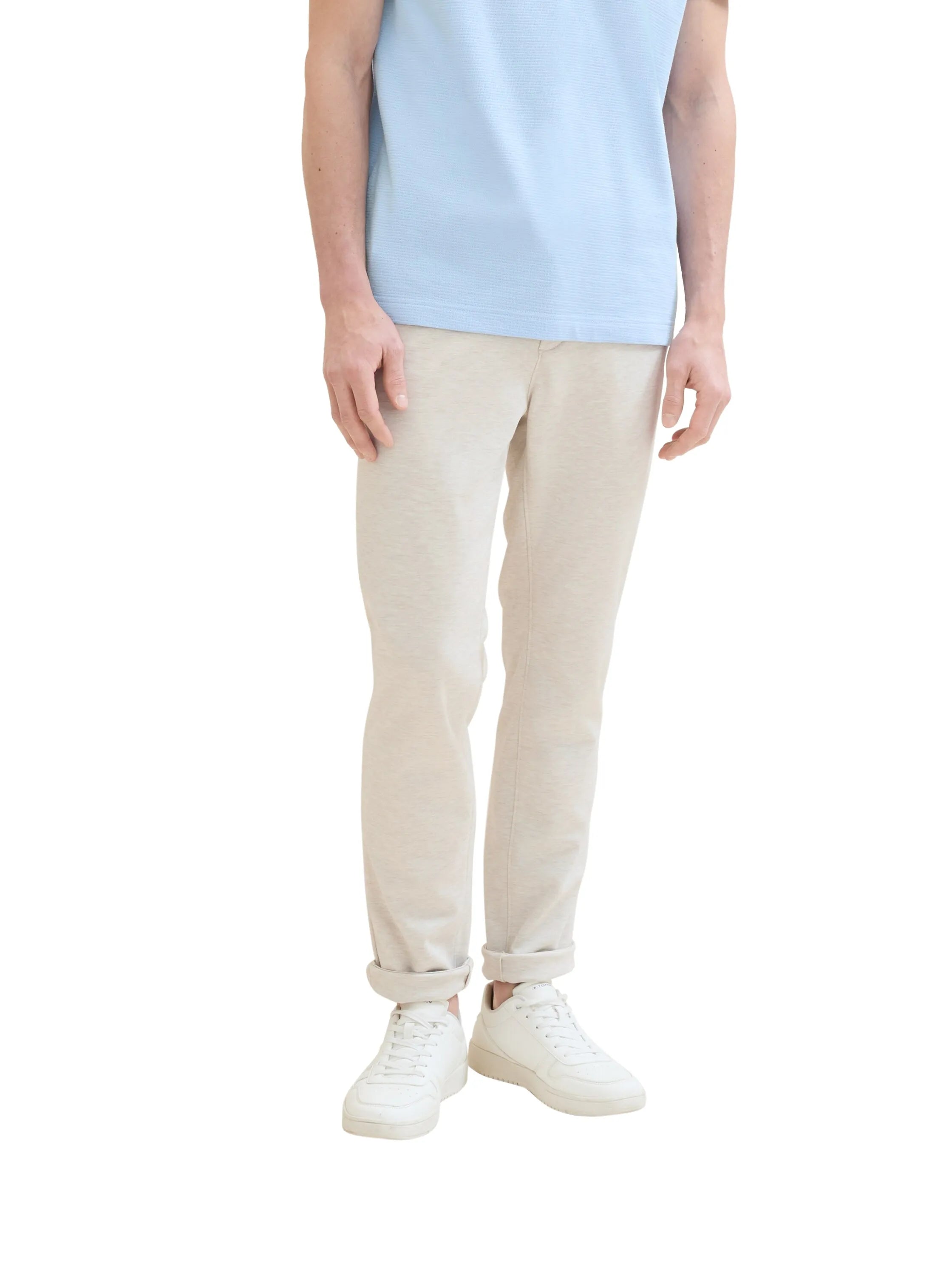 Tom Tailor Light Beige Melange Men Slim Fit Chinos SKU: 1042339_35673 Image 01
