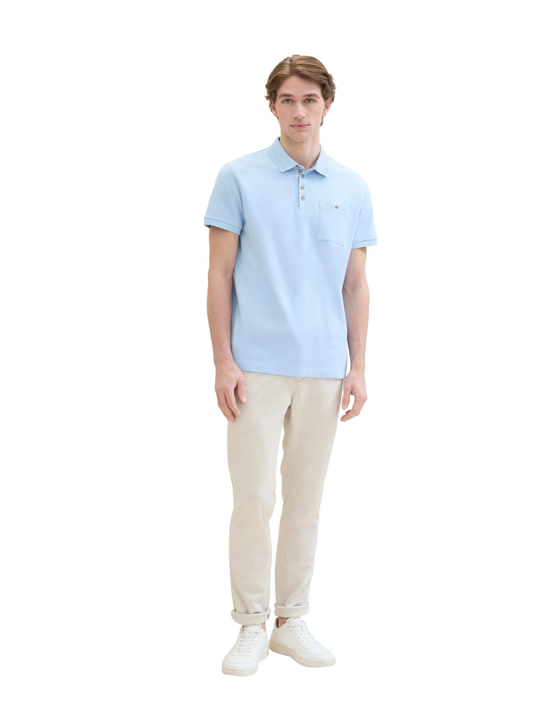 Tom Tailor Light Beige Melange Men Slim Fit Chinos SKU: 1042339_35673 Image 06