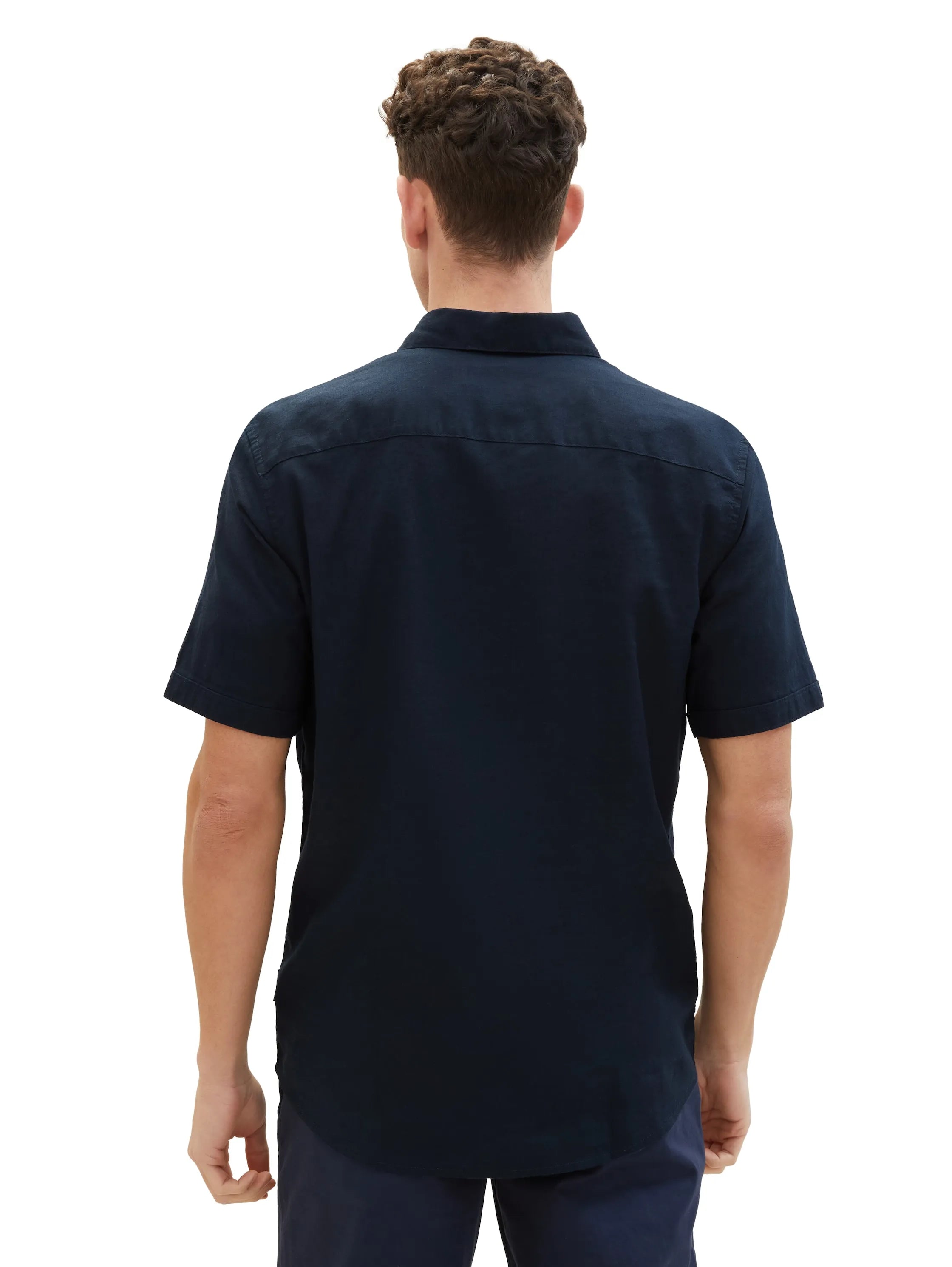 Tom Tailor Sky Captain Blue Men Regular Short-Sleeved Shirt SKU: 1042351_10668 Image 03