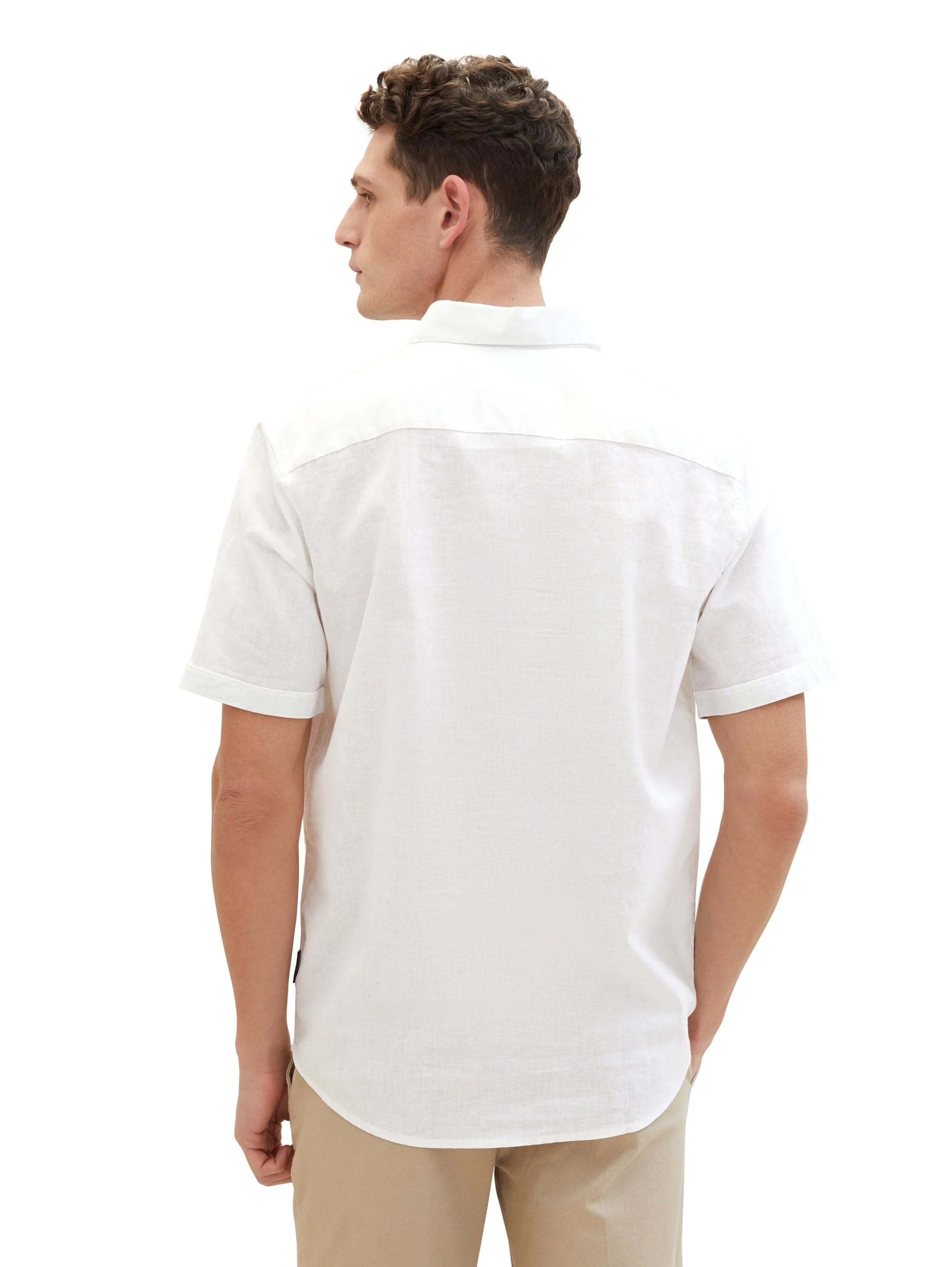 Tom Tailor White Men Regular Short-Sleeved Shirt SKU: 1042351_20000 Image 03