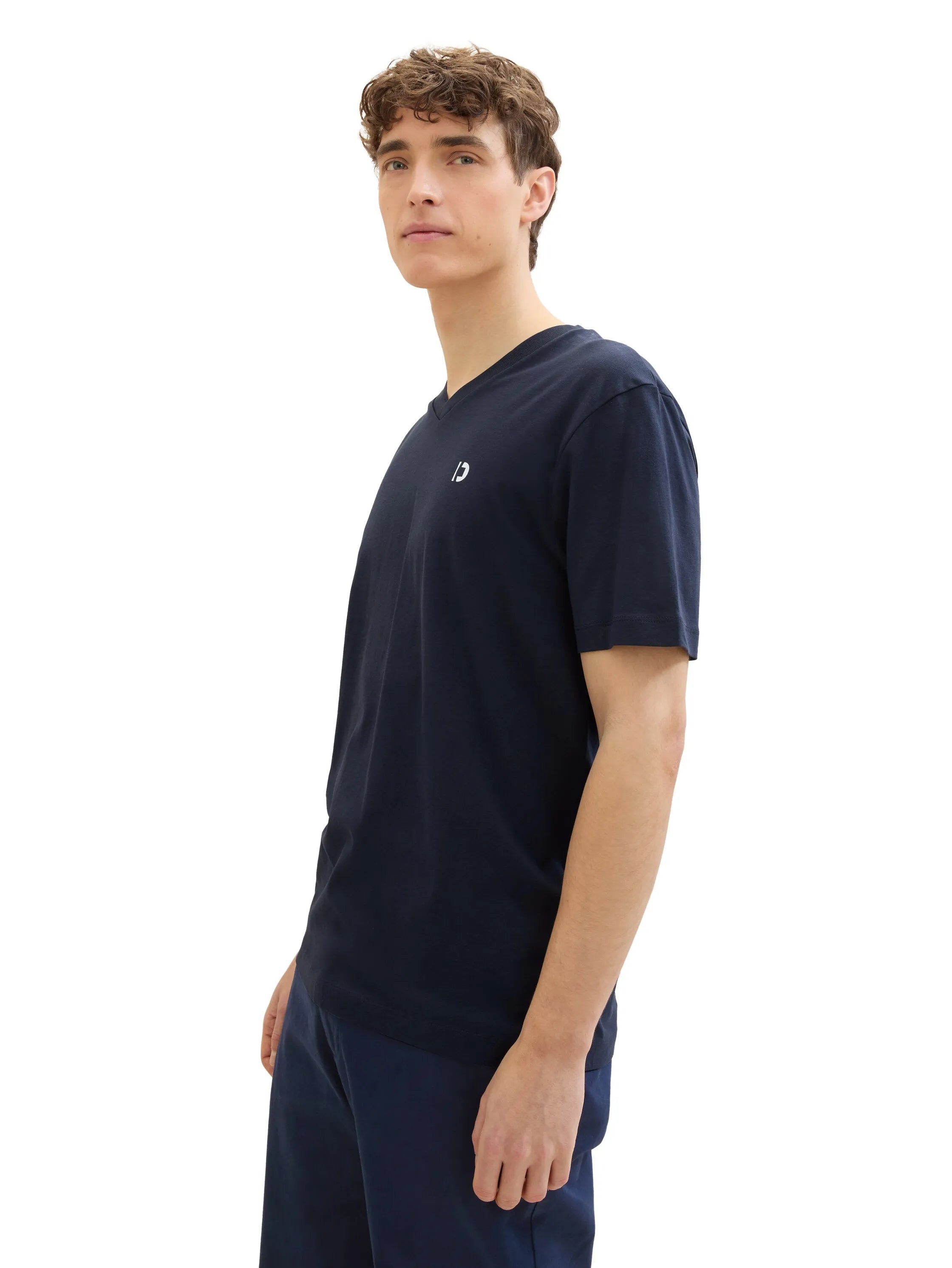 Denim Tom Tailor Dark Blue Men Basic T-Shirt with a Logo Print SKU: 1042404_10302 Image 01