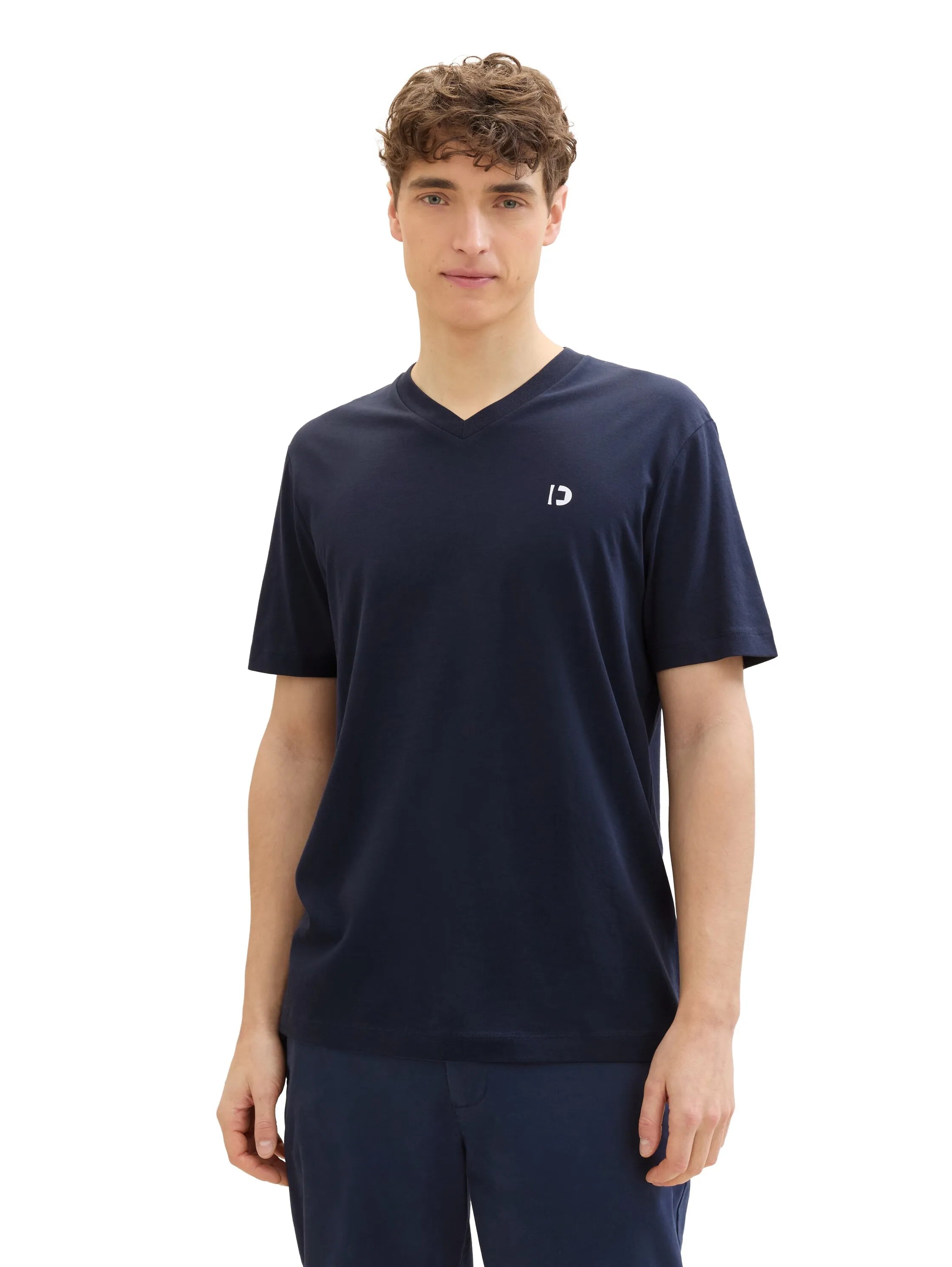 Denim Tom Tailor Dark Blue Men Basic T-Shirt with a Logo Print SKU: 1042404_10302 Image 05