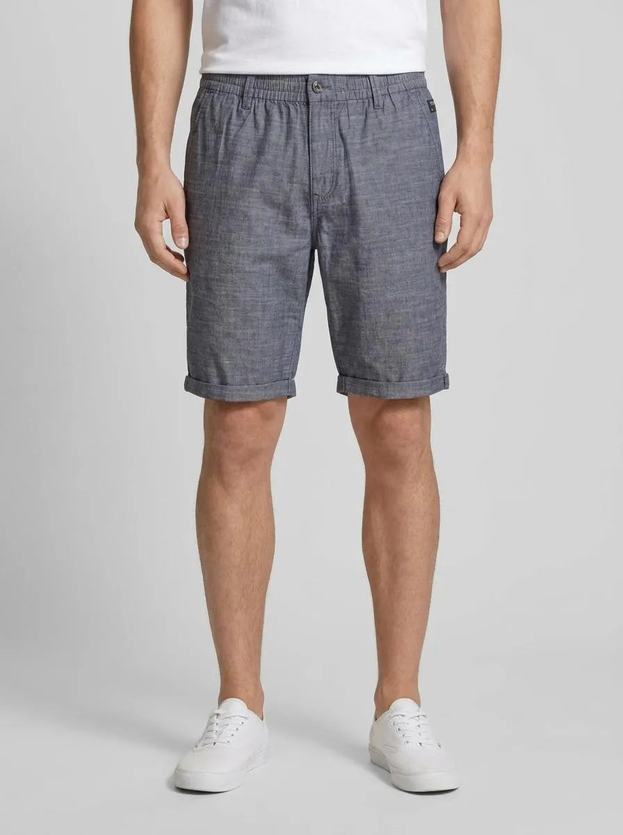 Denim Tom Tailor Dark Navy Chambray Men Regular Chambray Shorts SKU: 1042431_35762 Image 00