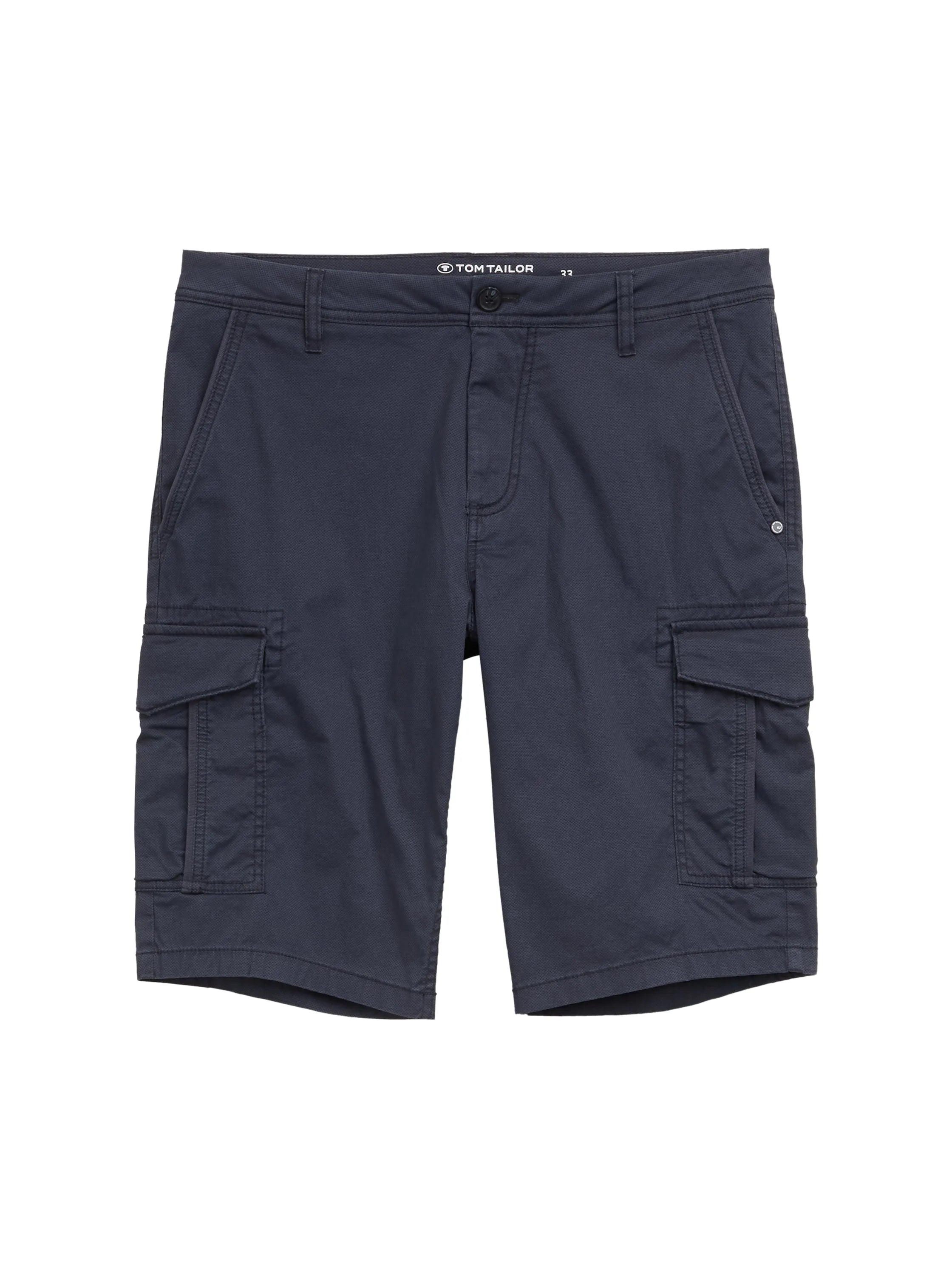 Tom Tailor Navy Triangle Print Men Cargo Shorts with Pockets SKU: 1044709_37213 Image 06