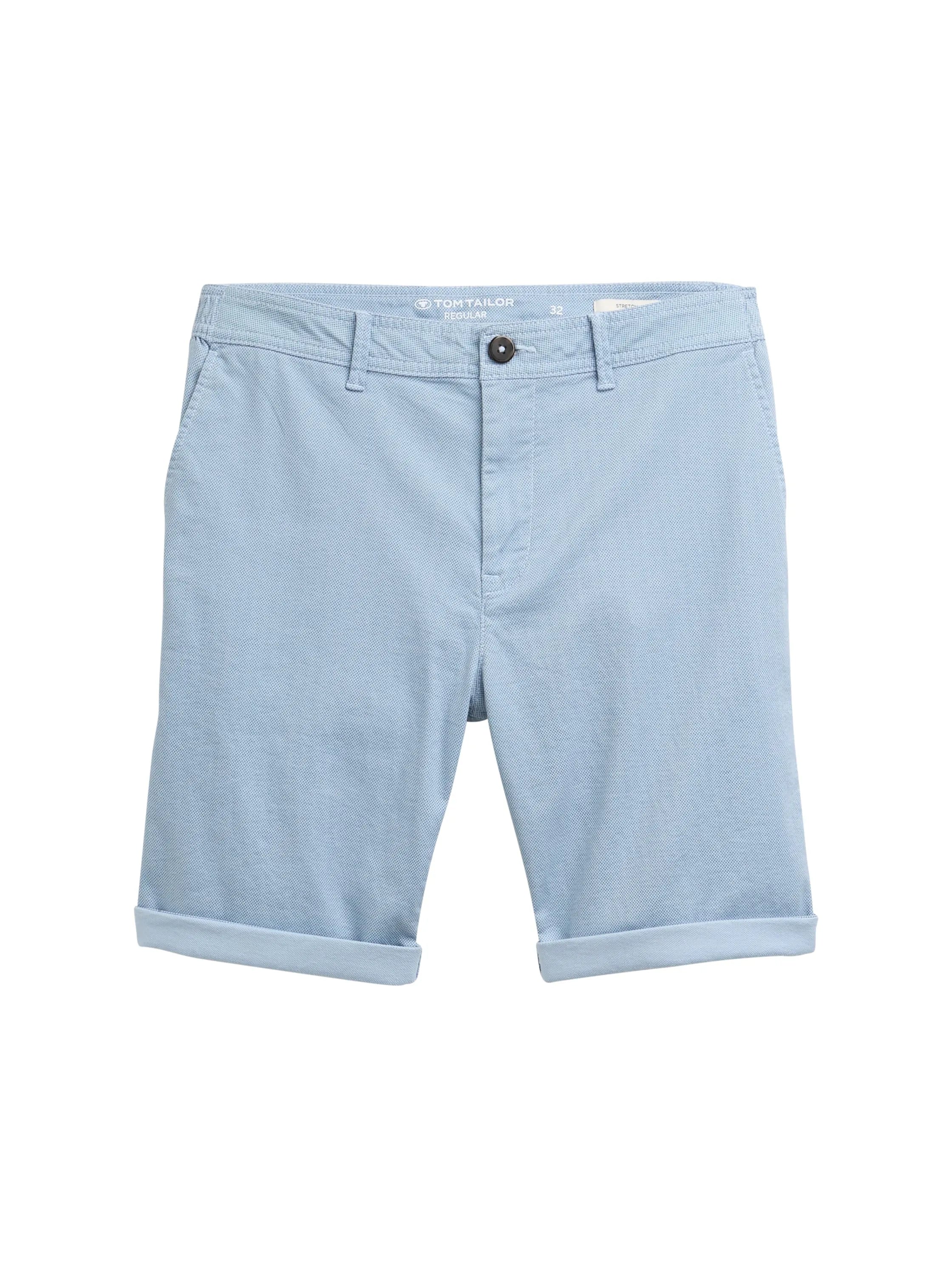 Tom Tailor Light Blue Minimal Aop Men Regular Fit Chino Shorts SKU: 1044845_38254 Image 06