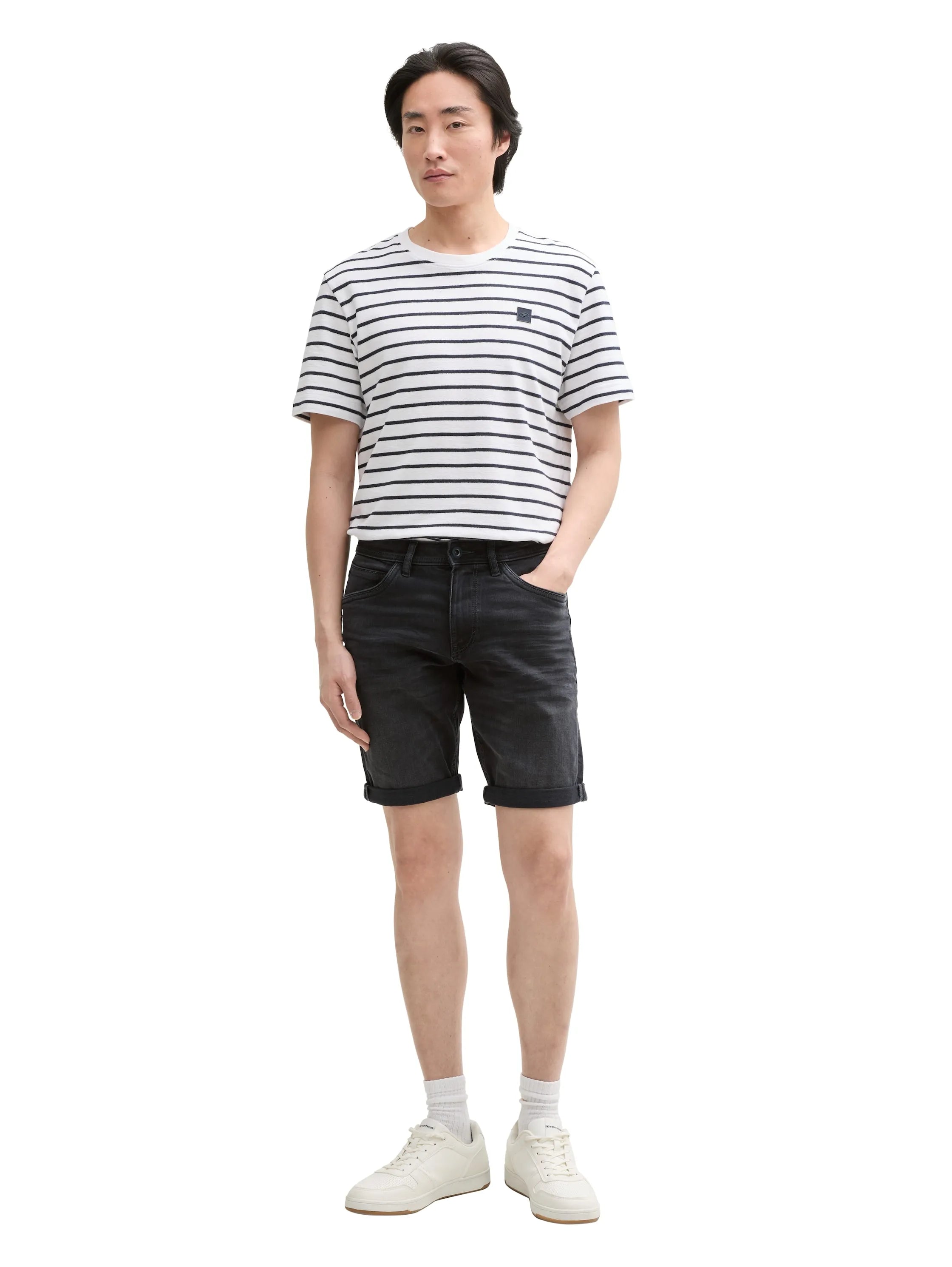 Tom Tailor Black Black Denim Men Ttjosh Regular Slim Jeans Shorts SKU: 1044973_10270 Image 04