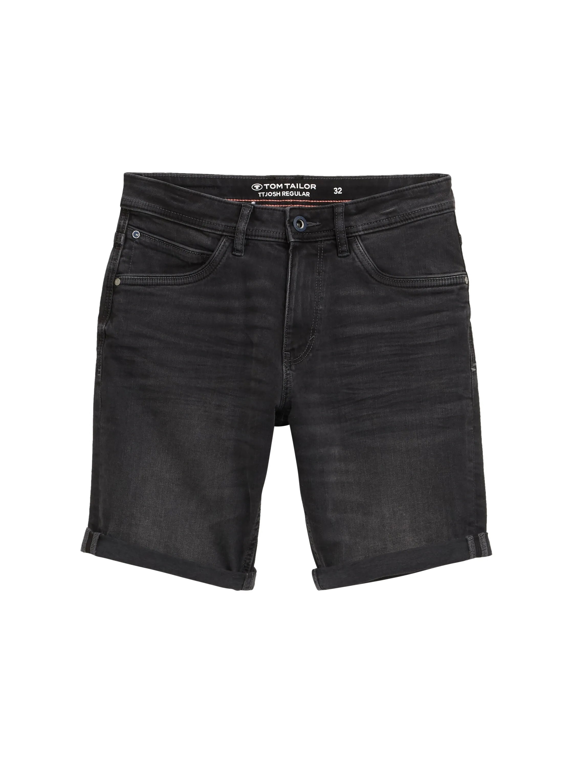 Tom Tailor Black Black Denim Men Ttjosh Regular Slim Jeans Shorts SKU: 1044973_10270 Image 06