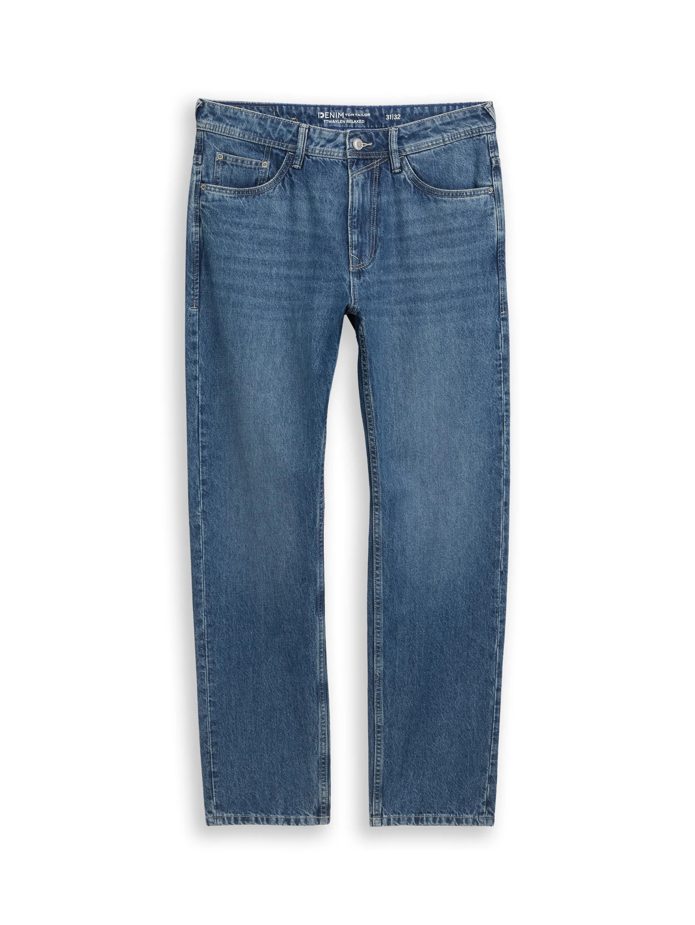 Denim Tom Tailor Used Mid Stone Blue Denim Men Ttwaylen Relaxed Jeans SKU: 1044988_10119 Image 06
