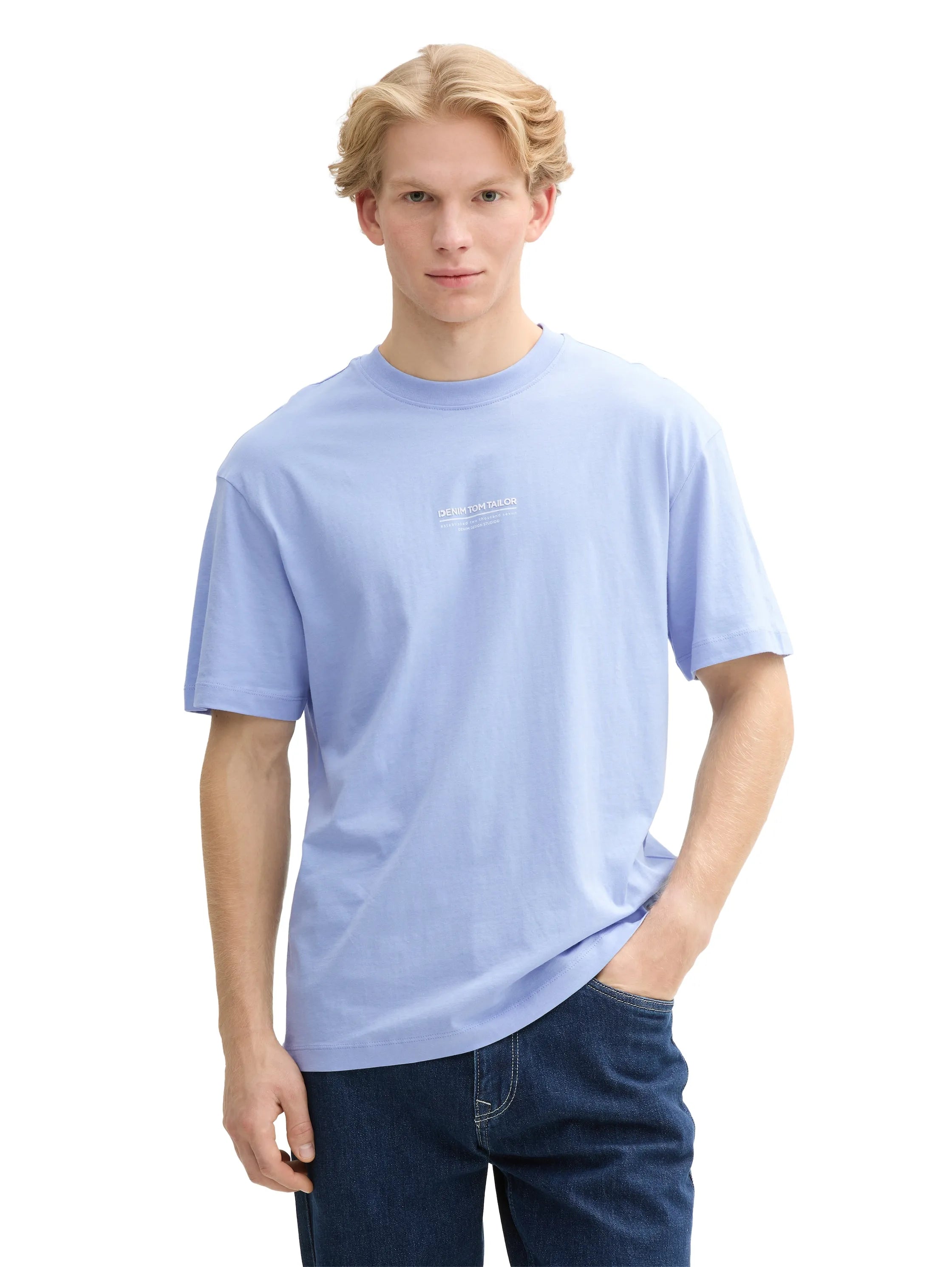Denim Tom Tailor Brunnera Blue Men Relaxed Fit Cotton T-Shirt SKU: 1045021_11486 Image 04