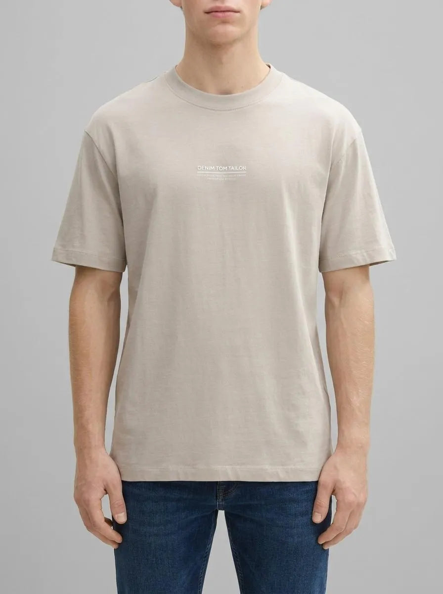 Tom Tailor Light Dove Grey Men Relaxed Fit Cotton T-Shirt SKU: 1045021_11754 Image 00