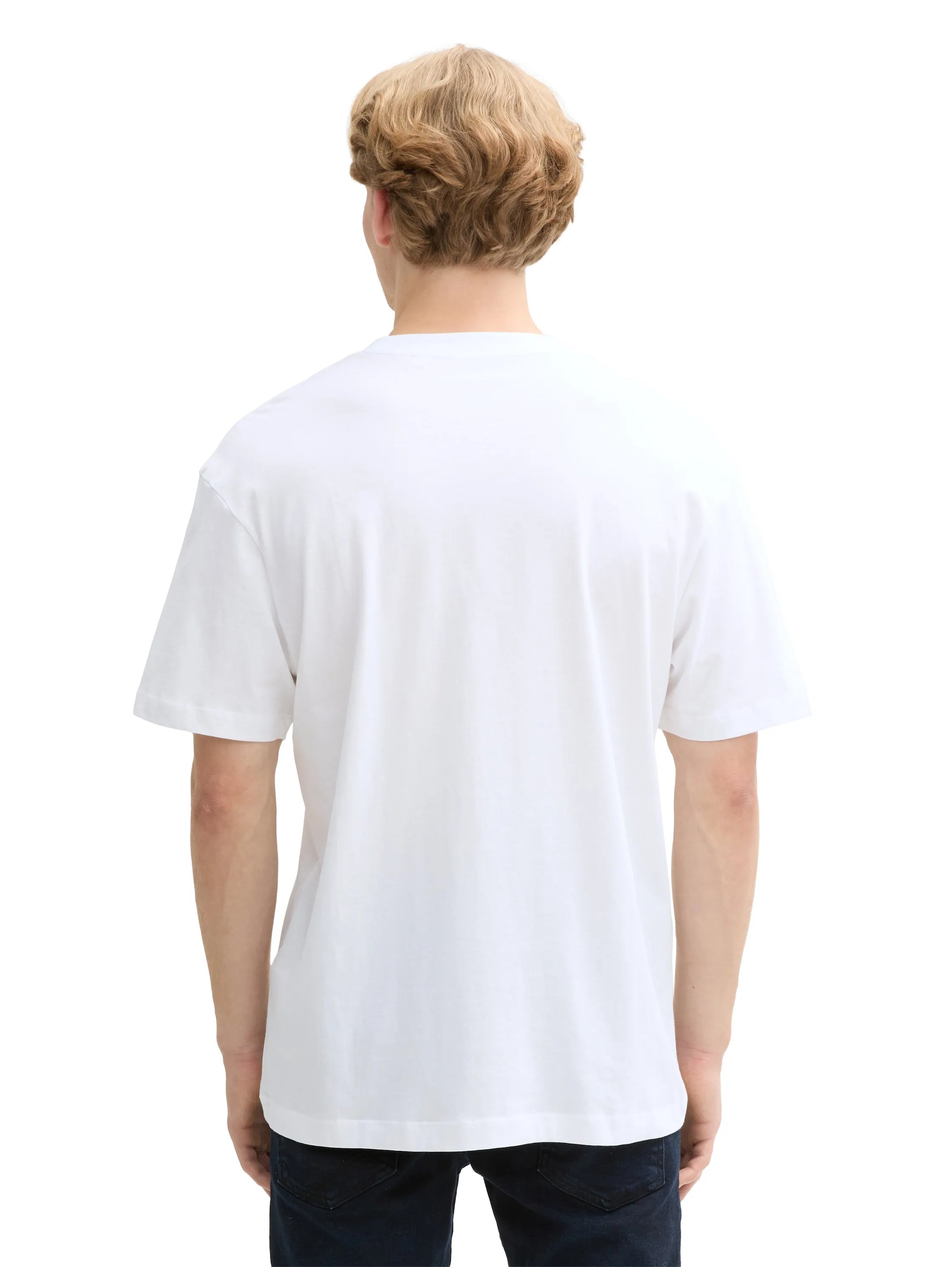 Tom Tailor White Men Relaxed Fit Cotton T-Shirt SKU: 1045021_20000 Image 02