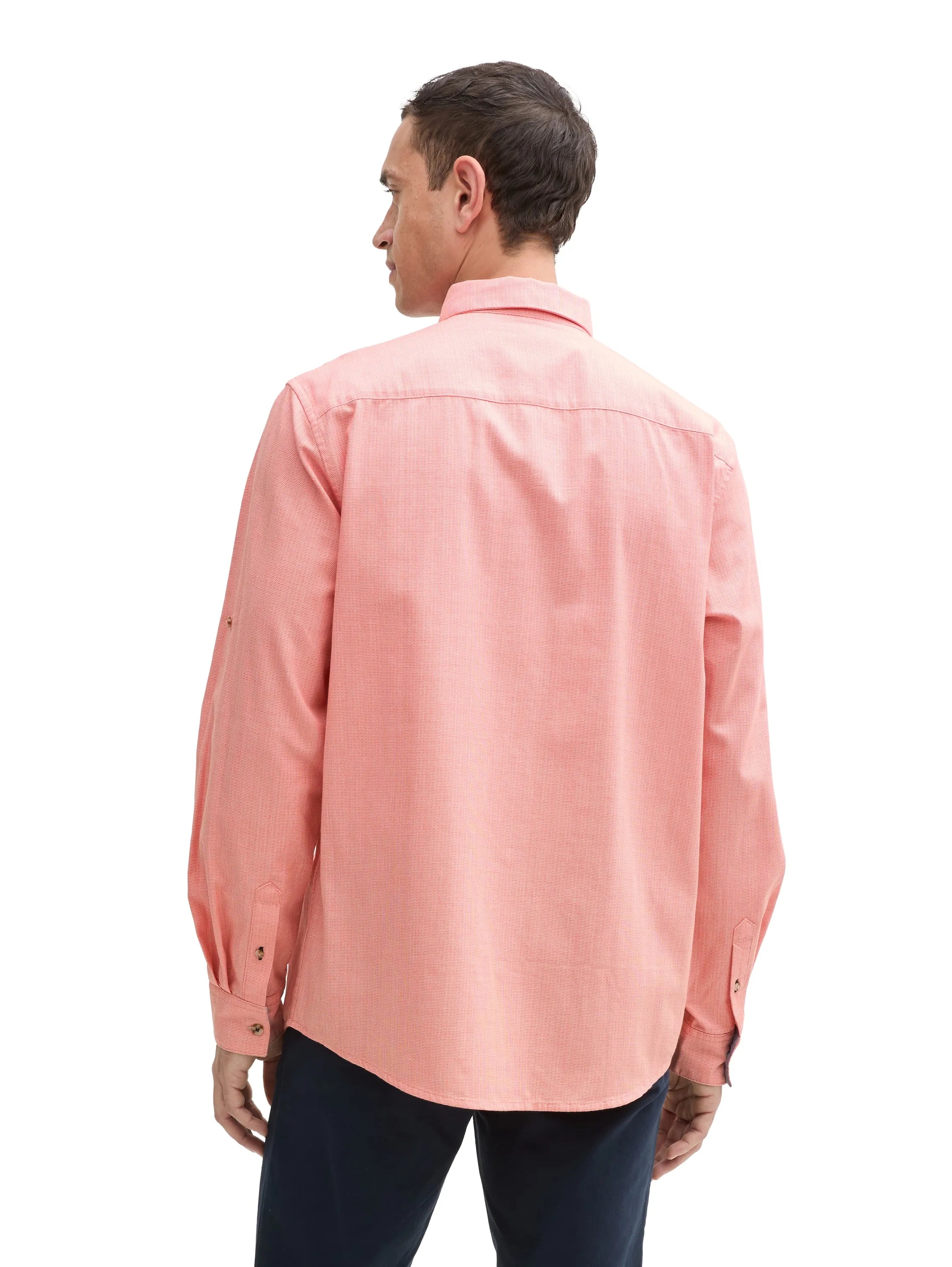 Tom Tailor Coral Straight Structure Men Regular Fit Shirt with Adjustable Sleeve Length SKU: 1045091_37300 Image 02