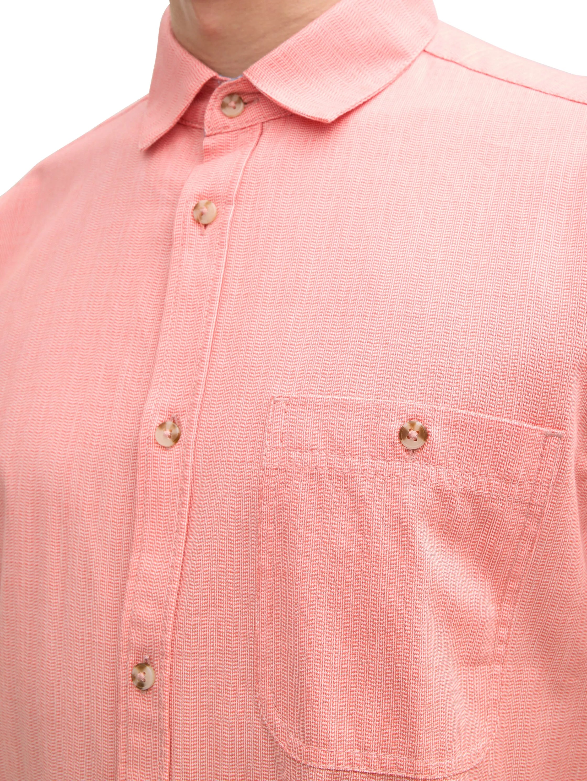 Tom Tailor Coral Straight Structure Men Regular Fit Shirt with Adjustable Sleeve Length SKU: 1045091_37300 Image 04