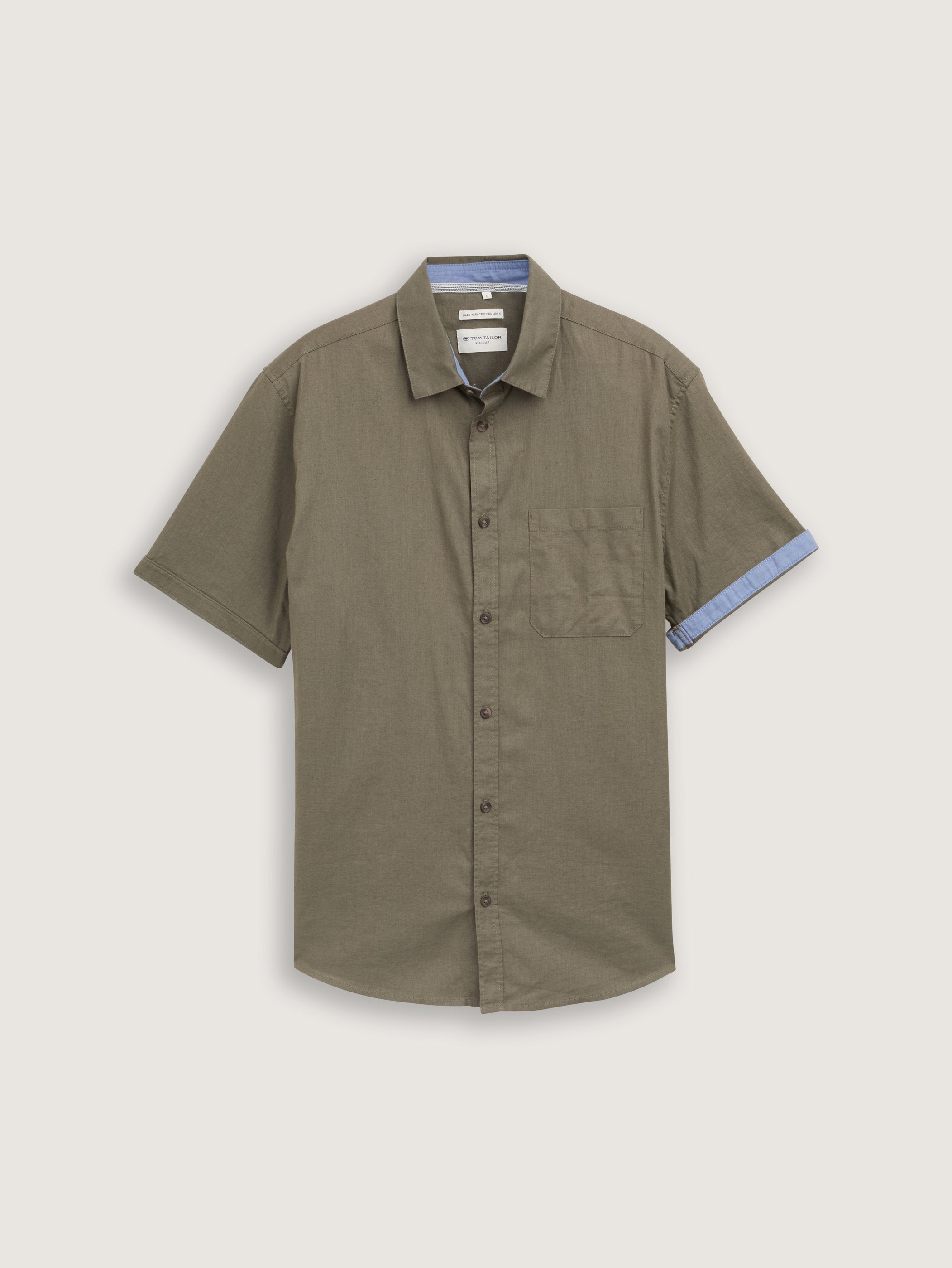Tom Tailor_Regular Fit Short Sleeve Shirt with Linen Content_1045098_32097_06