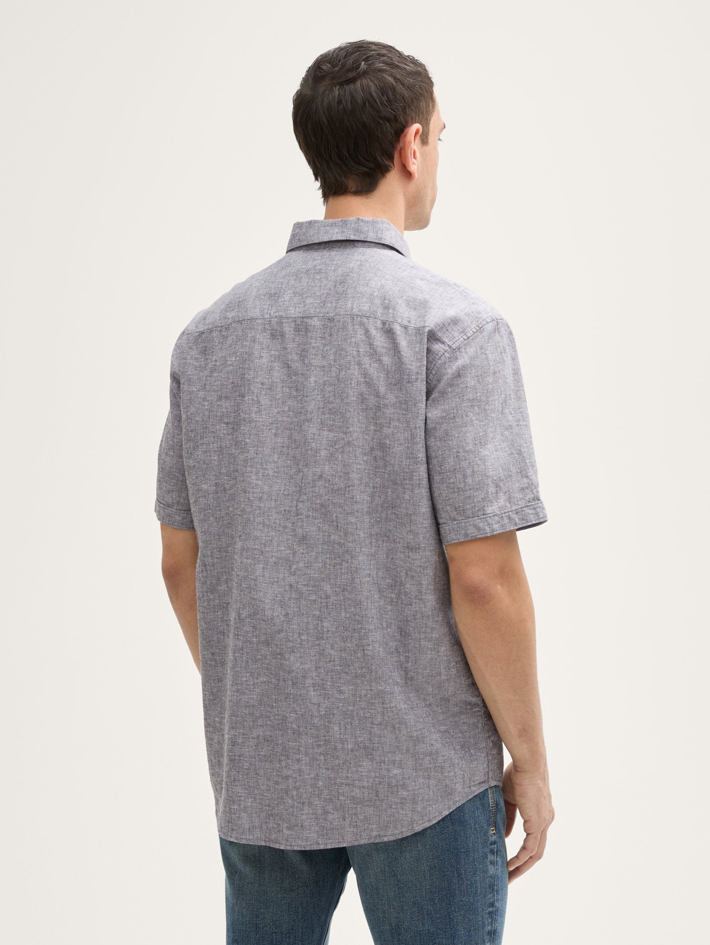 Tom Tailor_Regular Fit Short Sleeve Shirt with Linen Content_1045098_37200_03