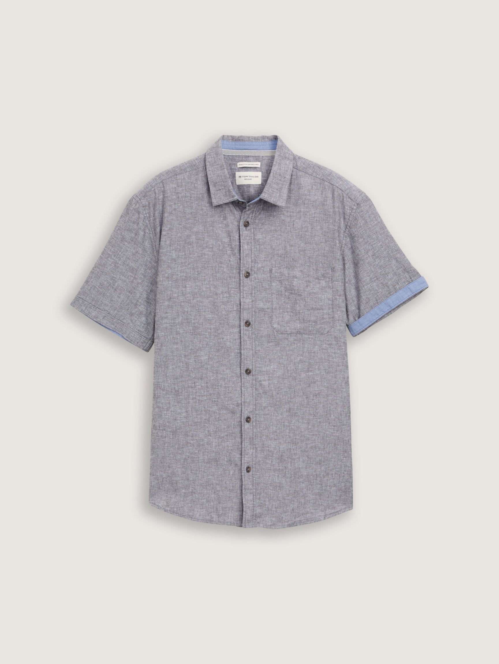 Tom Tailor_Regular Fit Short Sleeve Shirt with Linen Content_1045098_37200_06
