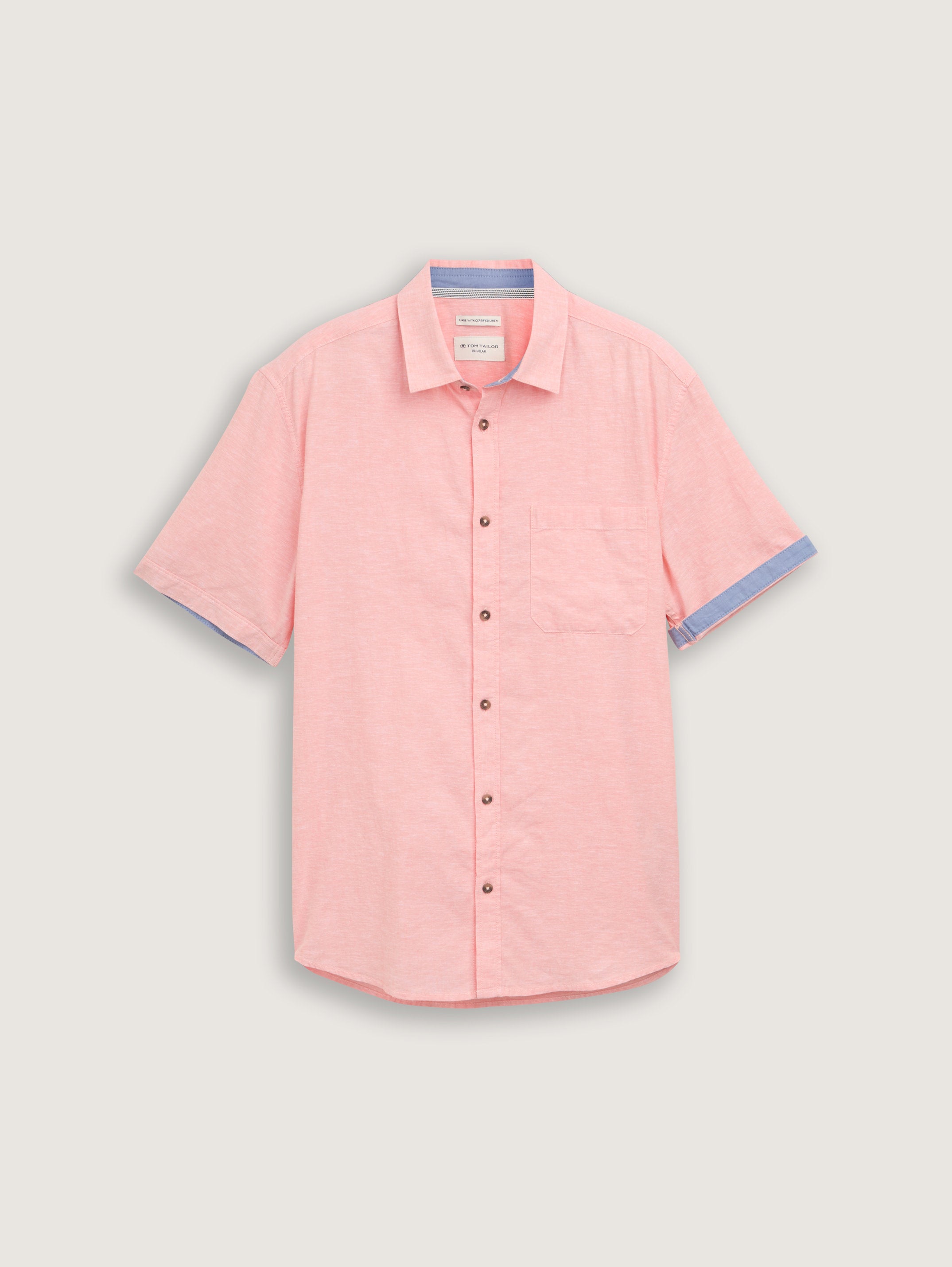 Tom Tailor_Regular Fit Short Sleeve Shirt with Linen Content_1045098_37201_06