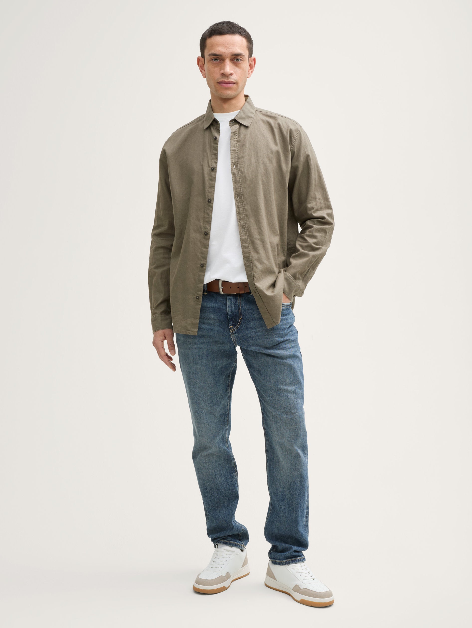 Tom Tailor_Regular Fit Shirt with Linen Content_1045102_32097_02
