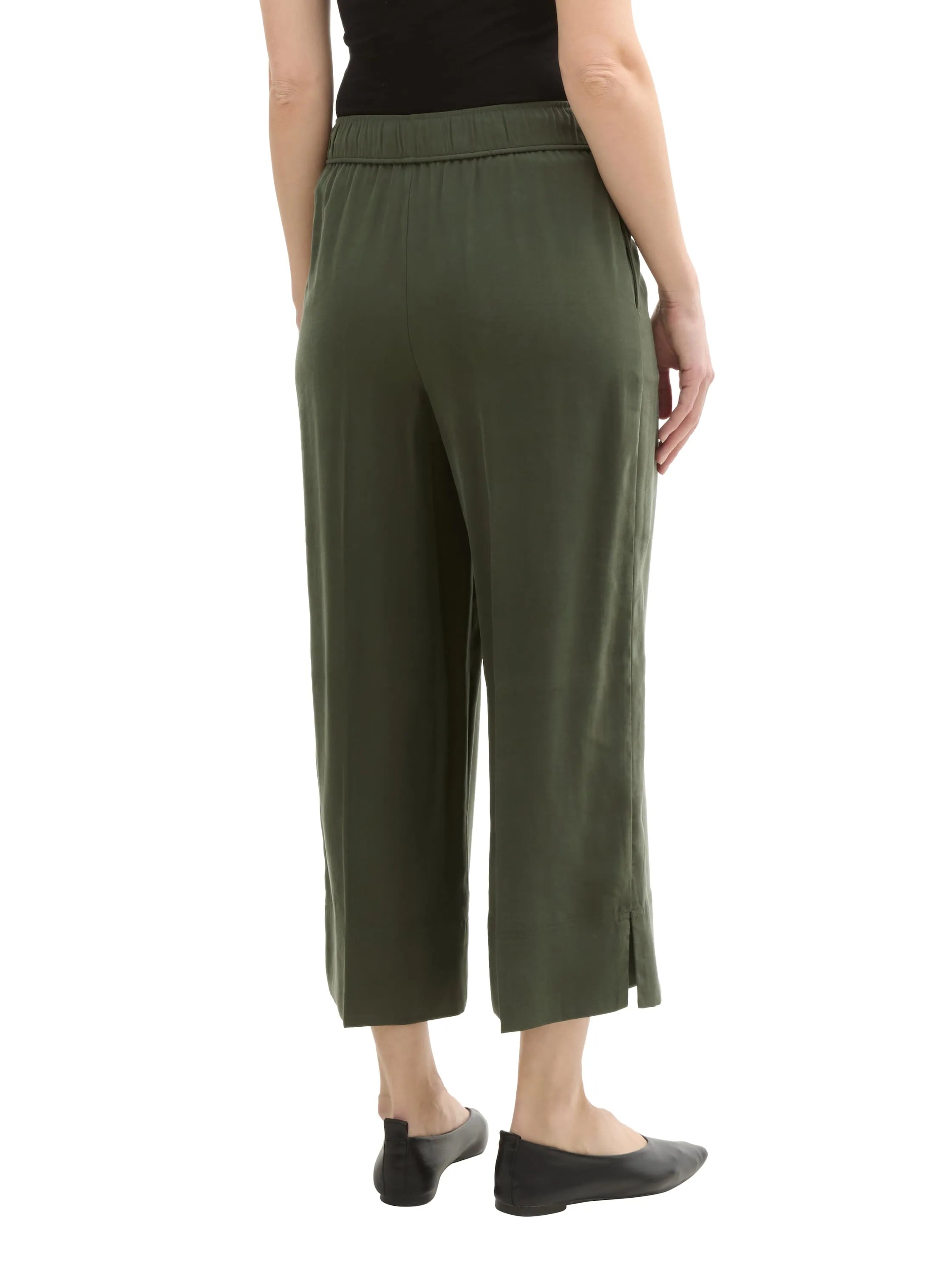 Tom Tailor Deep Forest Green Women High Waist Culotte Trousers SKU: 1045438_10920 Image 02