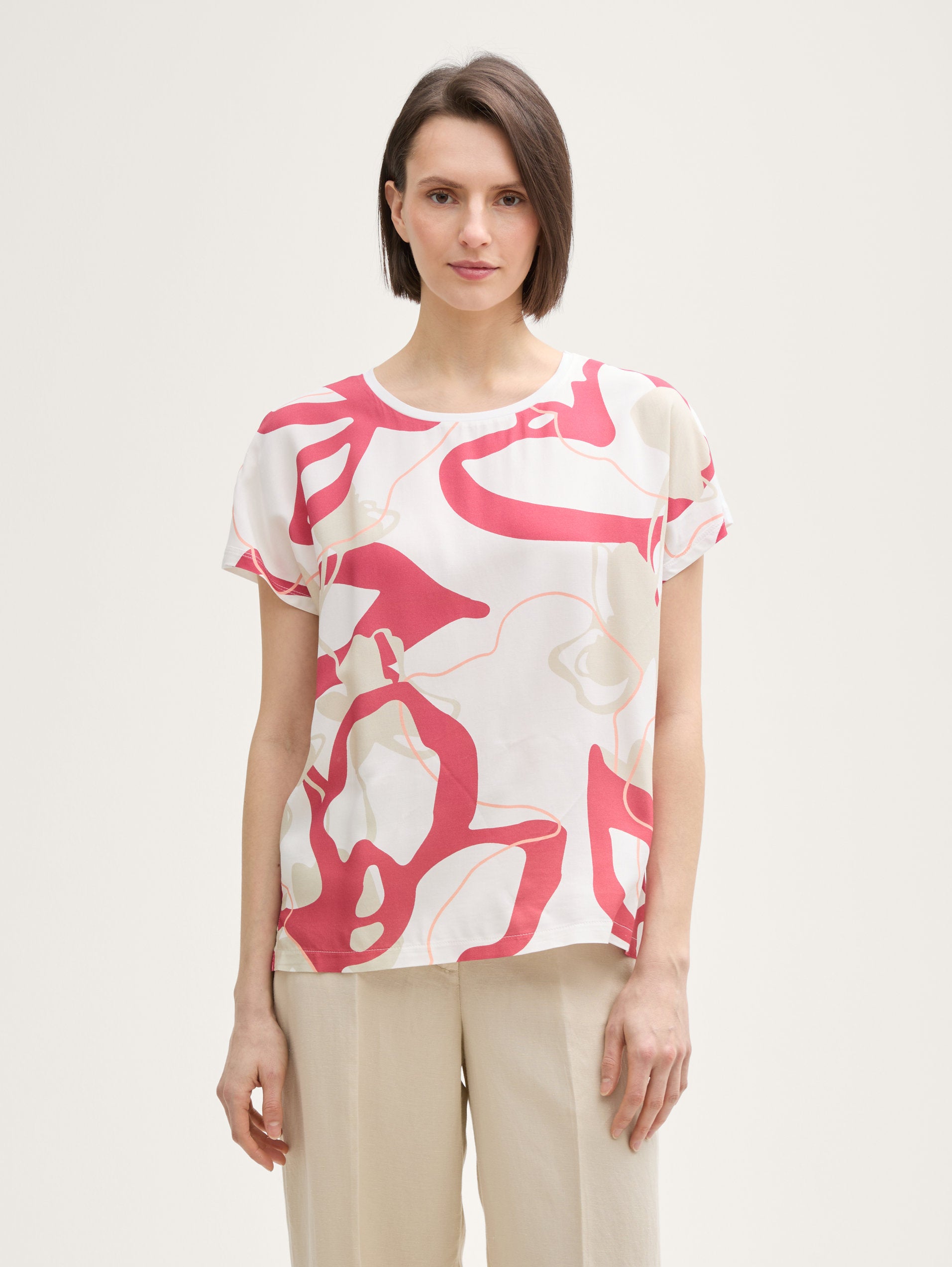 Tom Tailor_T-Shirt in a Mix of Materials_1045569_10315_01