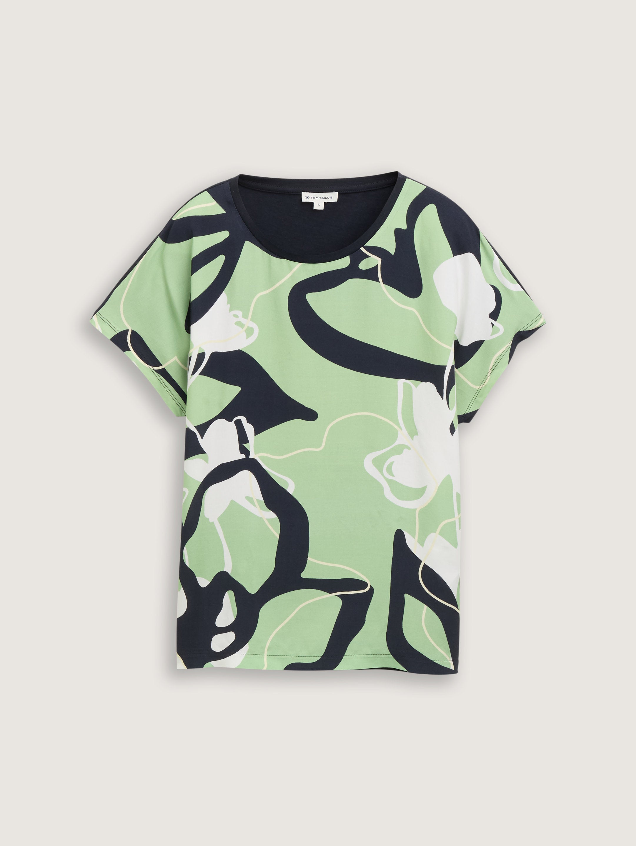 Tom Tailor_T-Shirt in a Mix of Materials_1045569_37116_06