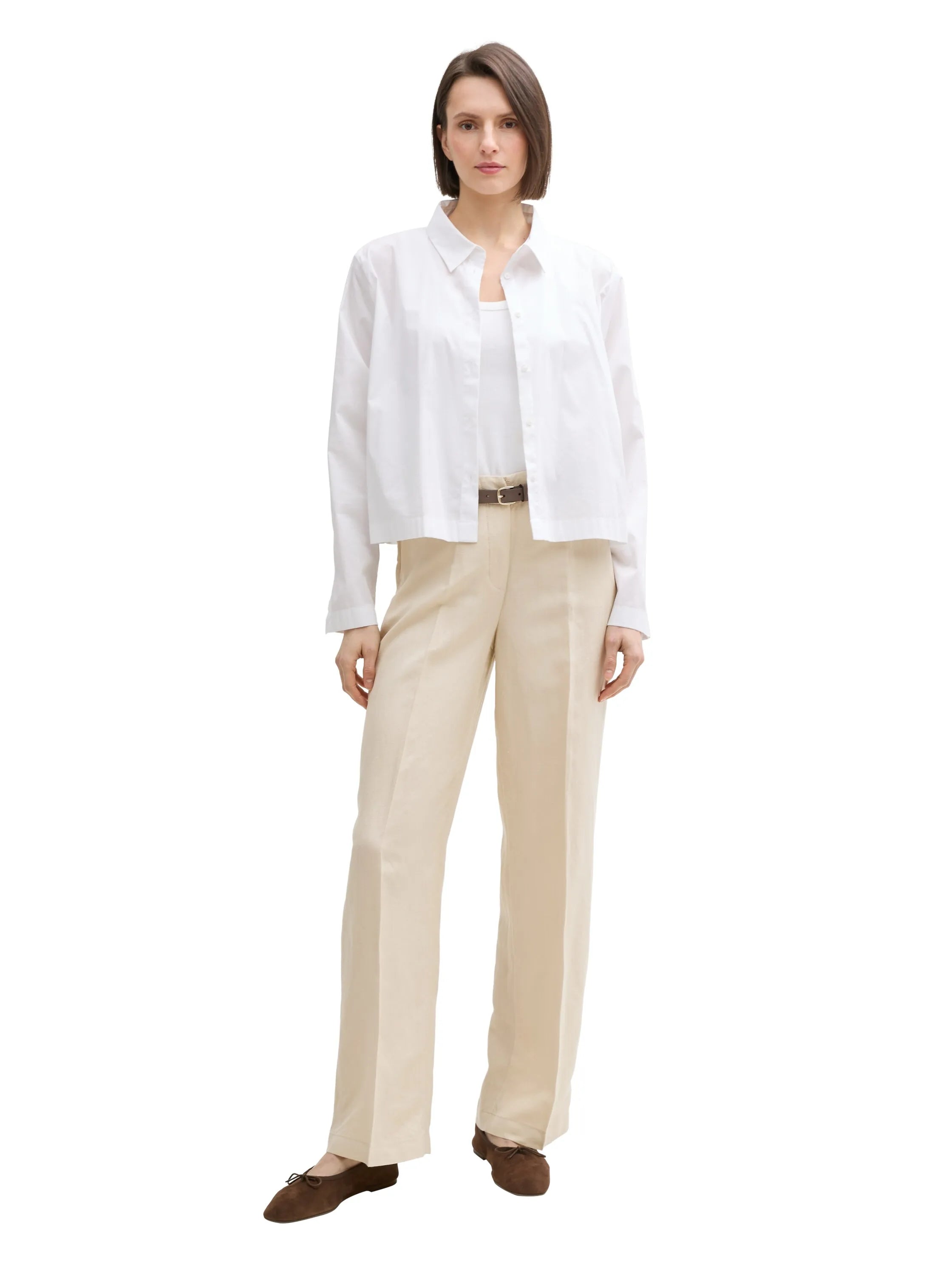 Tom Tailor Summer Beige Women Ttlea Wide Leg Trousers with Linen Content SKU: 1045768_21650 Image 04