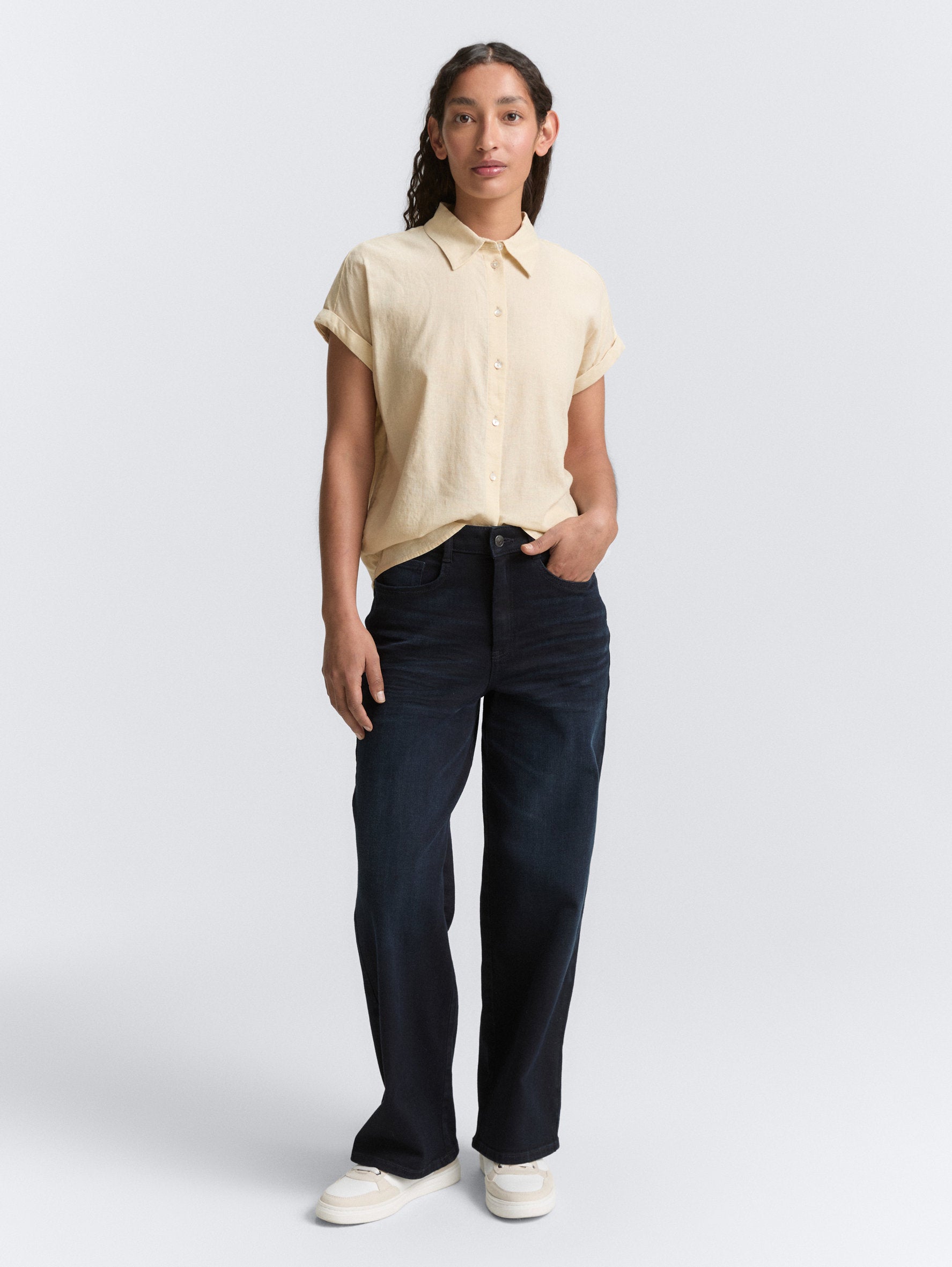 Tom Tailor_Loose Fit Blouse with Linen Content_1046207_37762_02