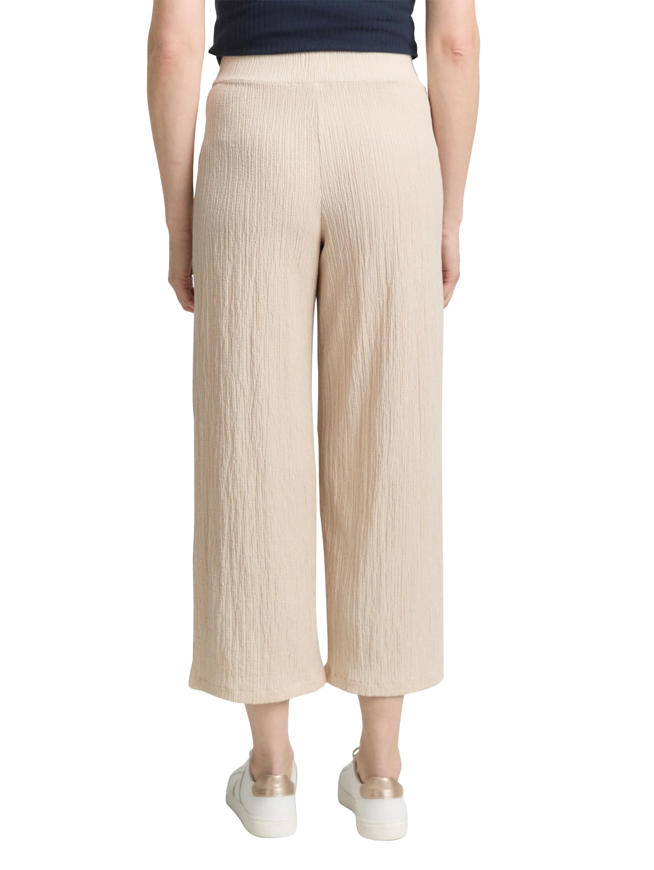 Tom Tailor Champagne Structure Women Crinkle Culotte Trousers SKU: 1046509_38002 Image 02