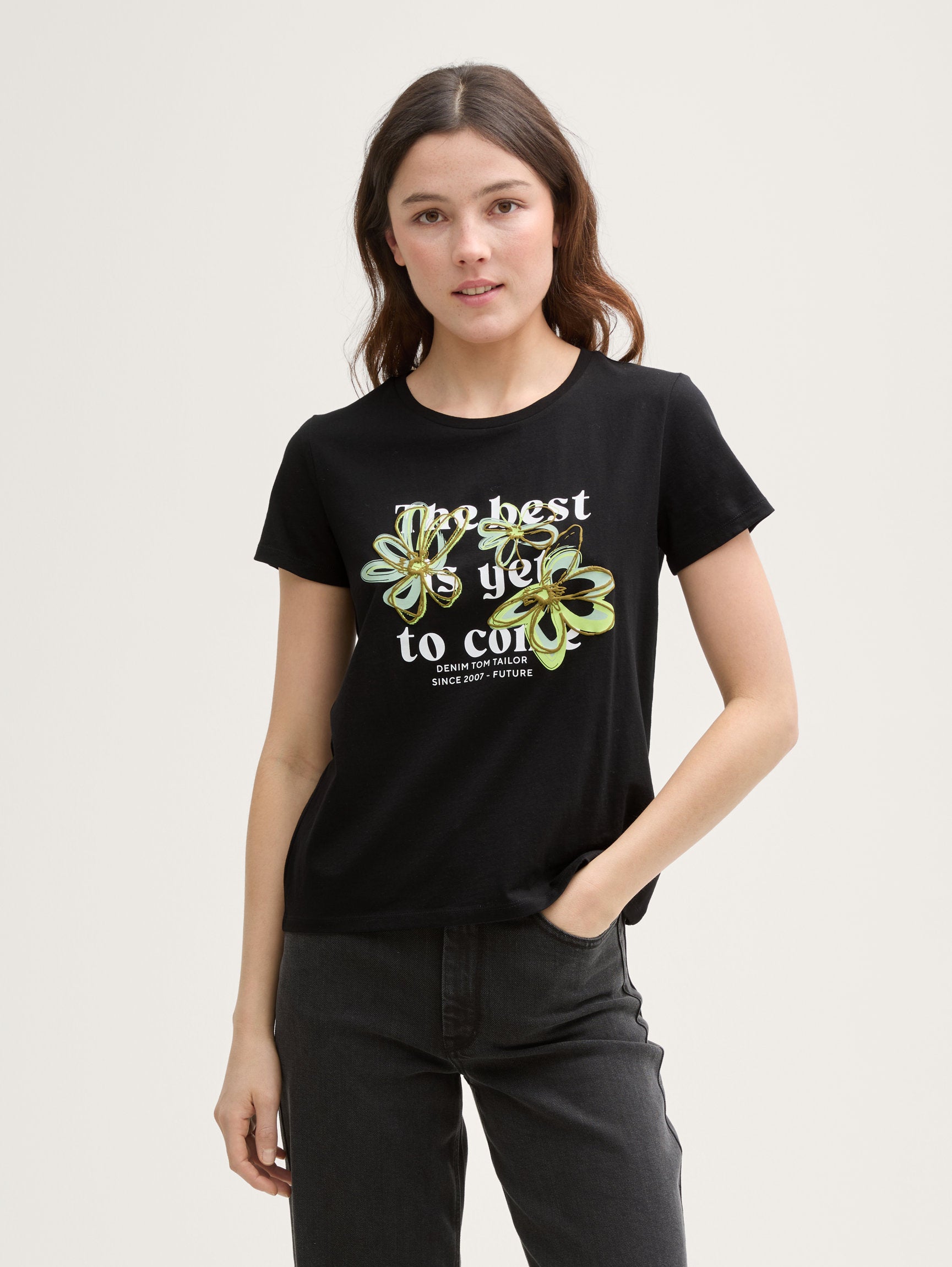 Tom Tailor_T-Shirt with Floral Print_1046547_14482_01