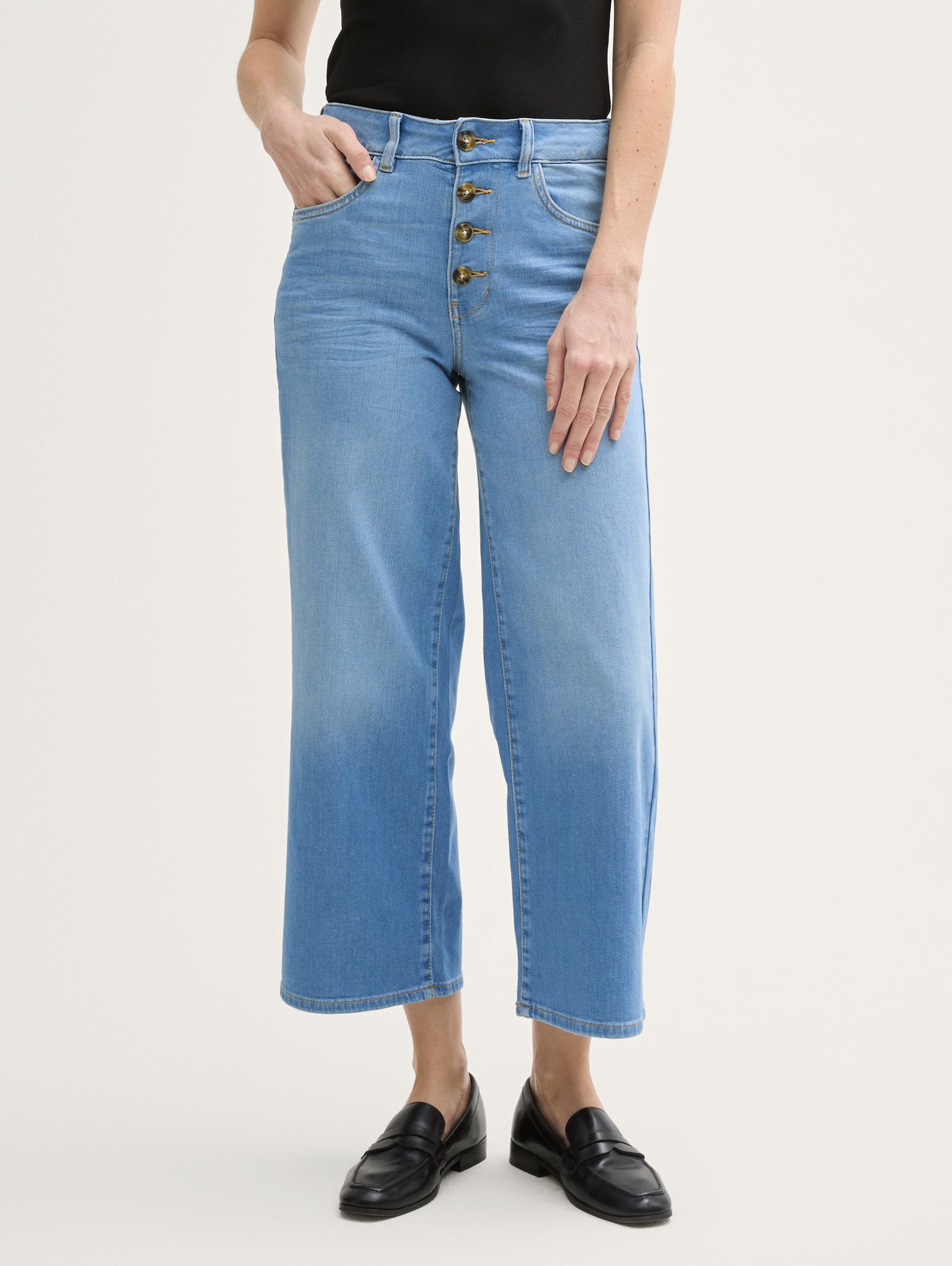 Tom Tailor_Culotte Jeans with Button Placket_1046584_10112_04
