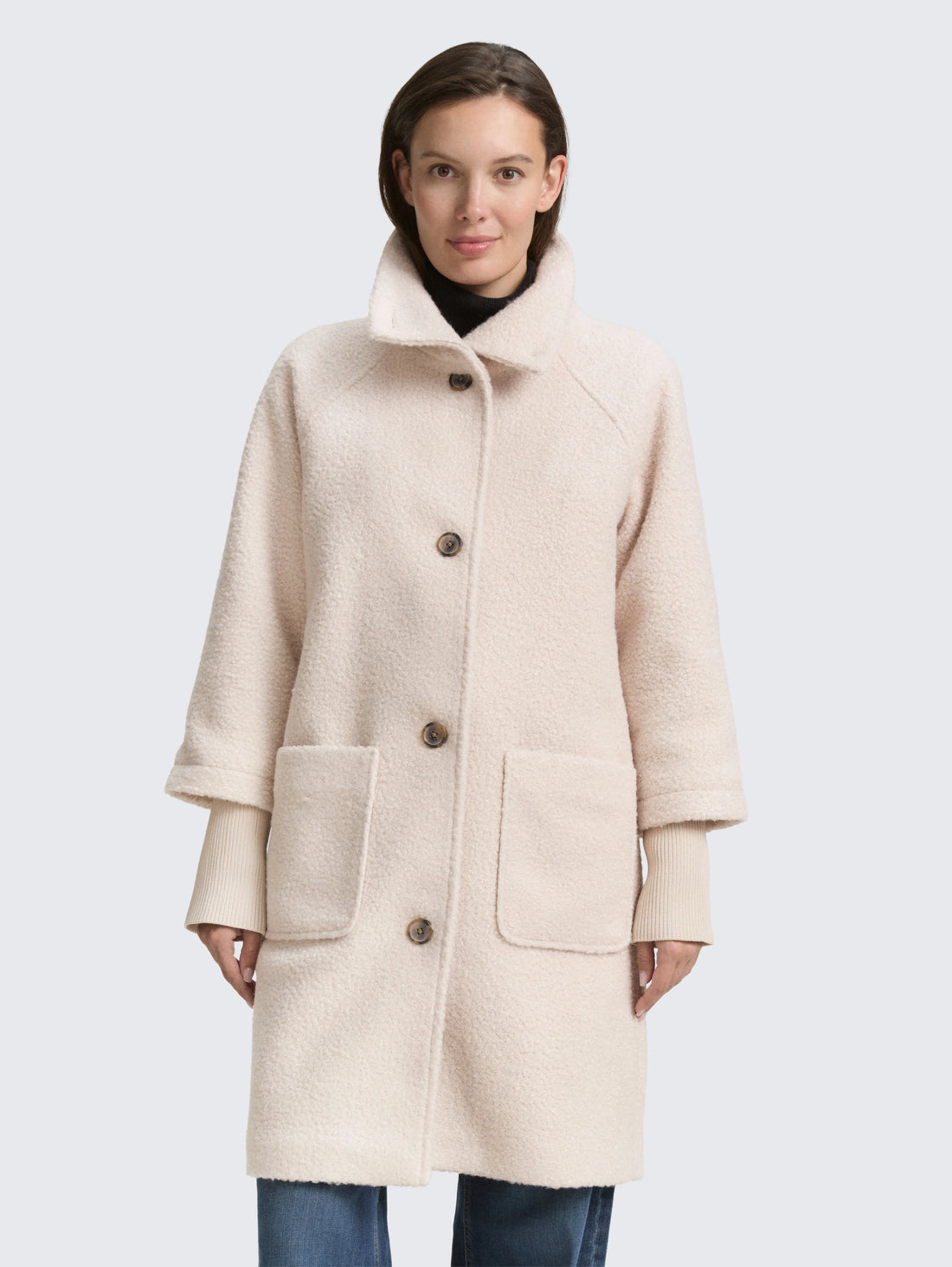 Tom Tailor_Black_BouclŽ Coat with Stand-Up Collar_1046604_27609_02