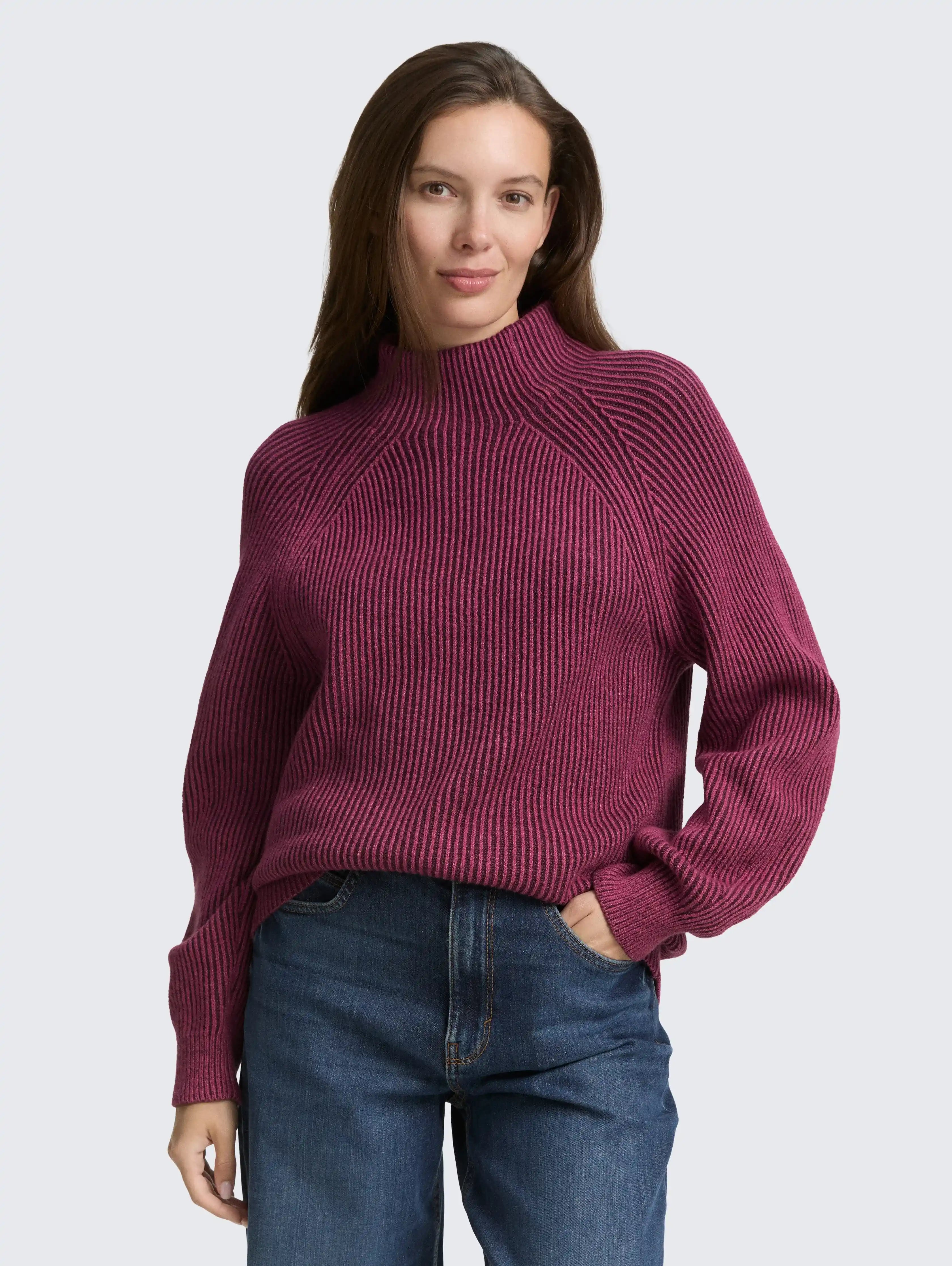 Tom Tailor_0_Loose Fit Knitted Jumper with Stand-Up Collar_1047670_38881_02