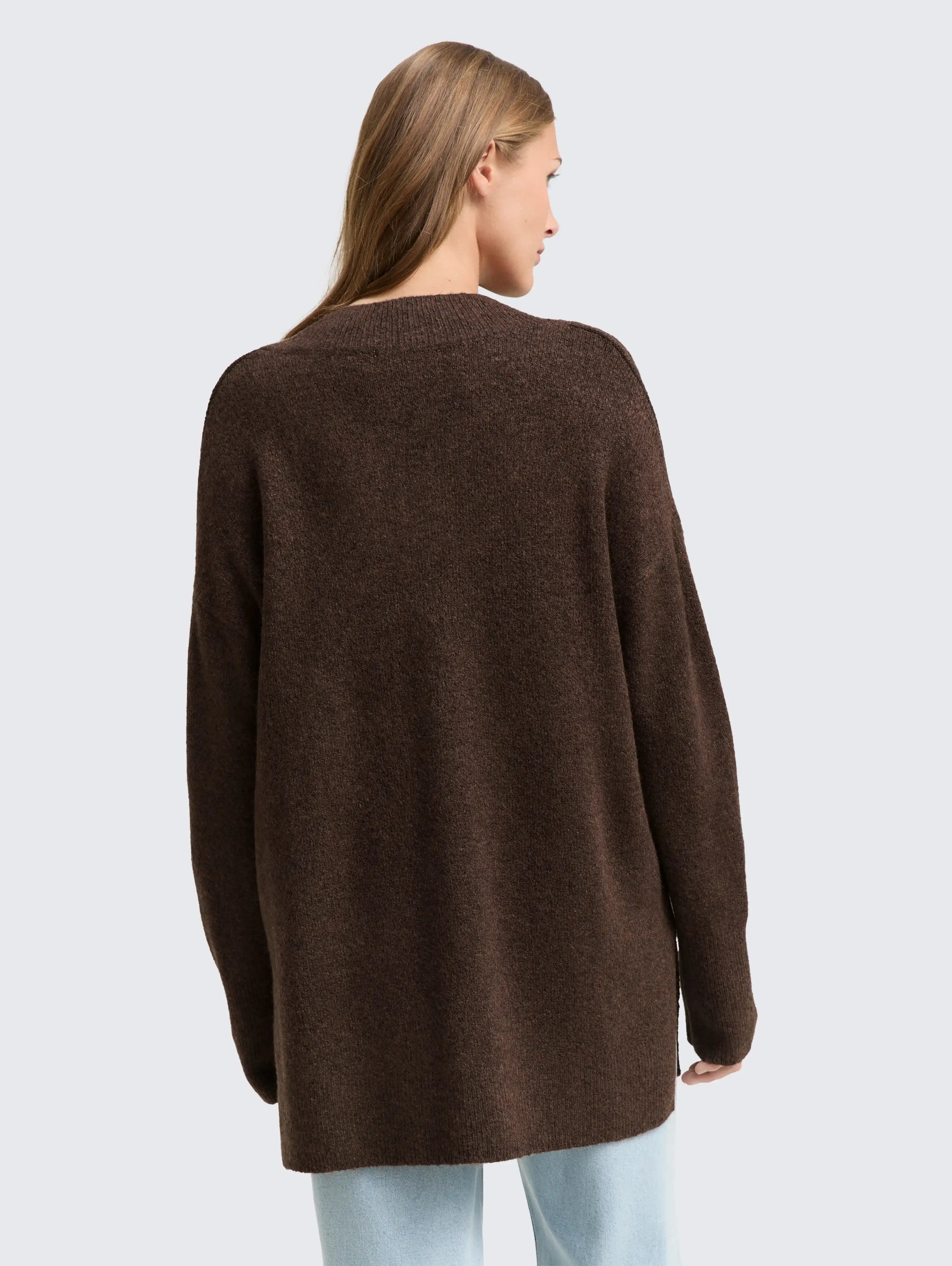 Tom Tailor_0_Longstyle Knitted Jumper with V-Neckline_1047905_38864_03