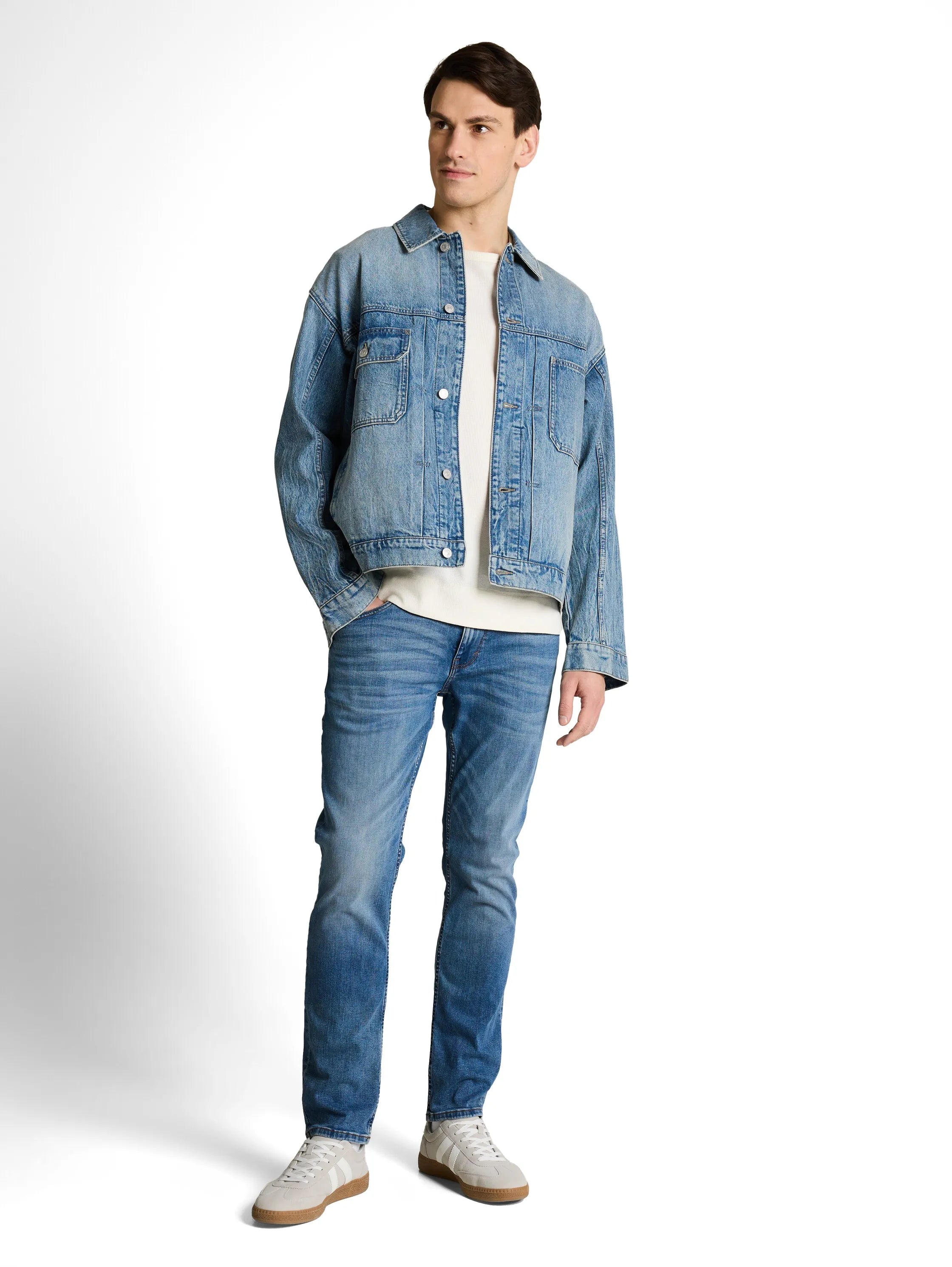 Tom Tailor Mid Stone Bright Blue Denim Men Ttmarvin Straight Jeans with Super-Stretch SKU: 1047983_10152 Image 03