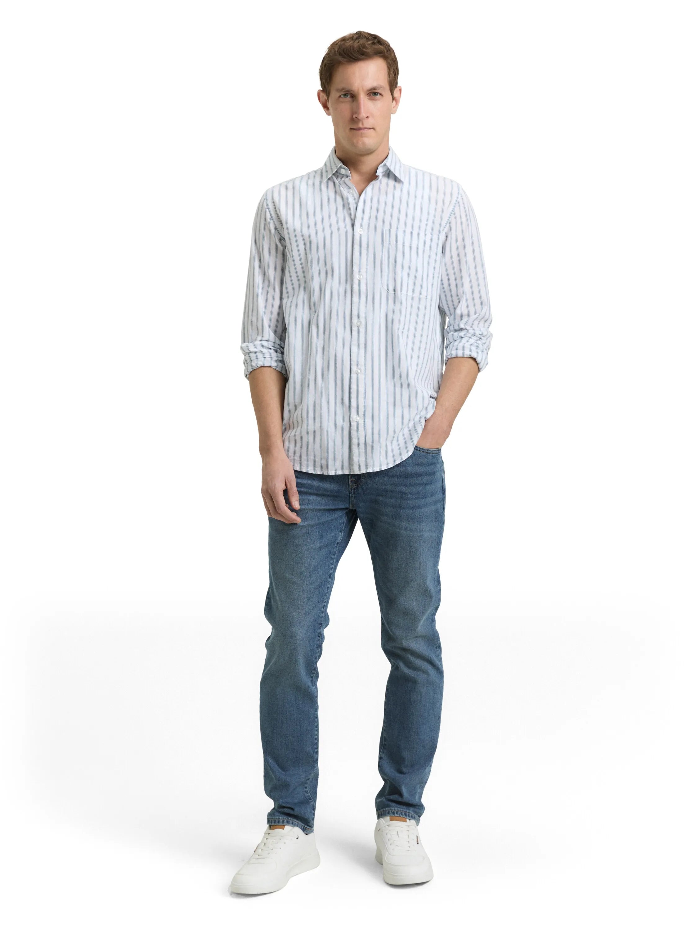 Tom Tailor Used Mid Stone Blue Denim Men Ttjosh Regular Slim Jeans SKU: 1048363_10119 Image 03