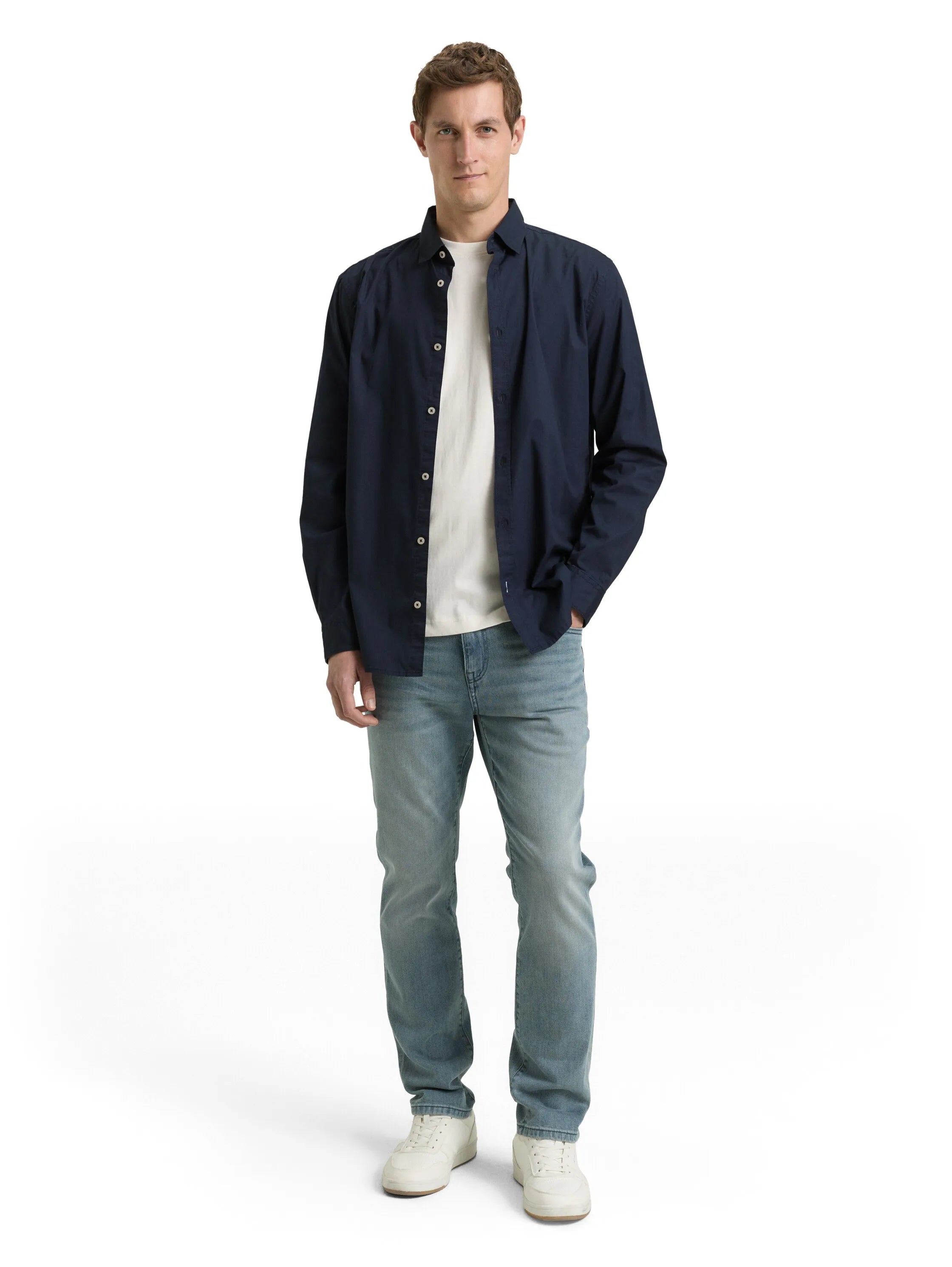 Tom Tailor Sky Captain Blue Men Regular Fit Shirt with Stretch SKU: 1048449_10668 Image 01