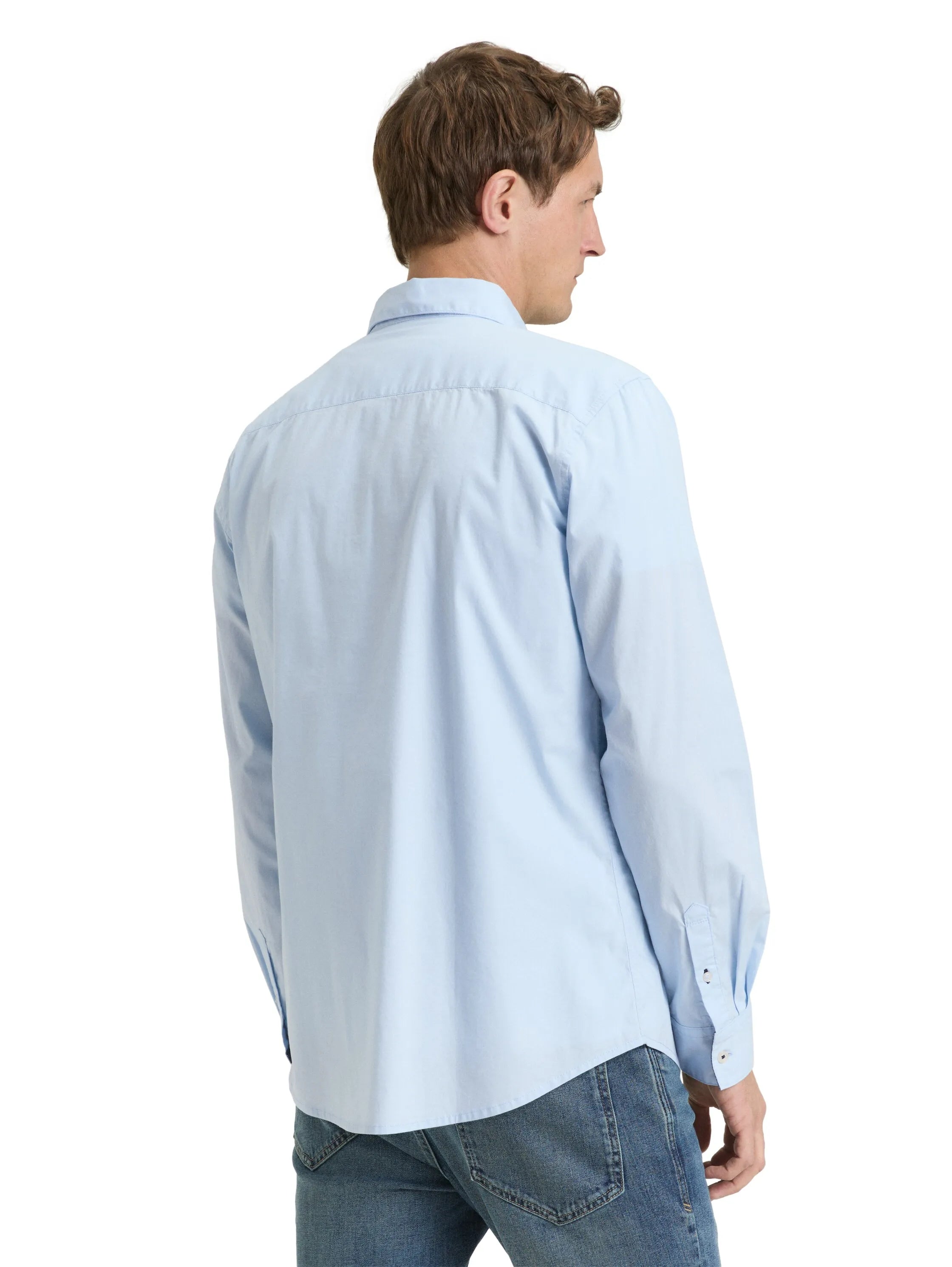 Tom Tailor Light Metal Blue Men Regular Fit Shirt with Stretch SKU: 1048449_13302 Image 02