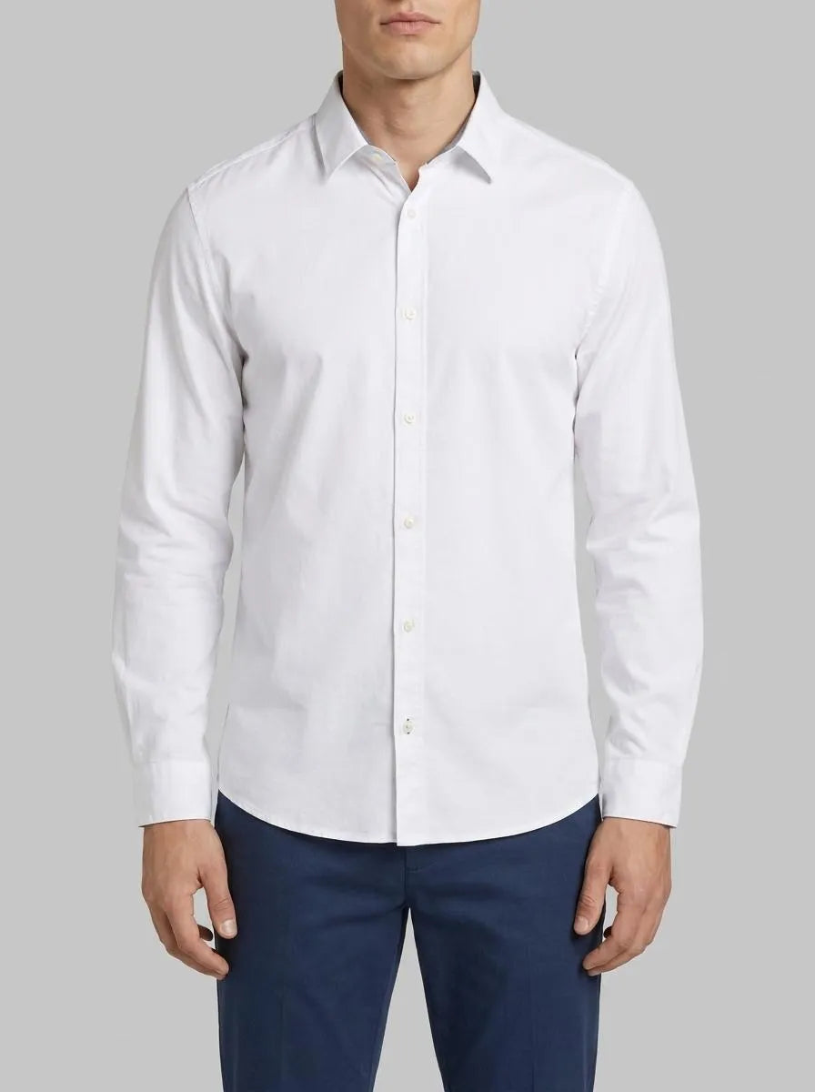 Tom Tailor White Men Regular Fit Shirt with Stretch SKU: 1048449_20000 Image 00