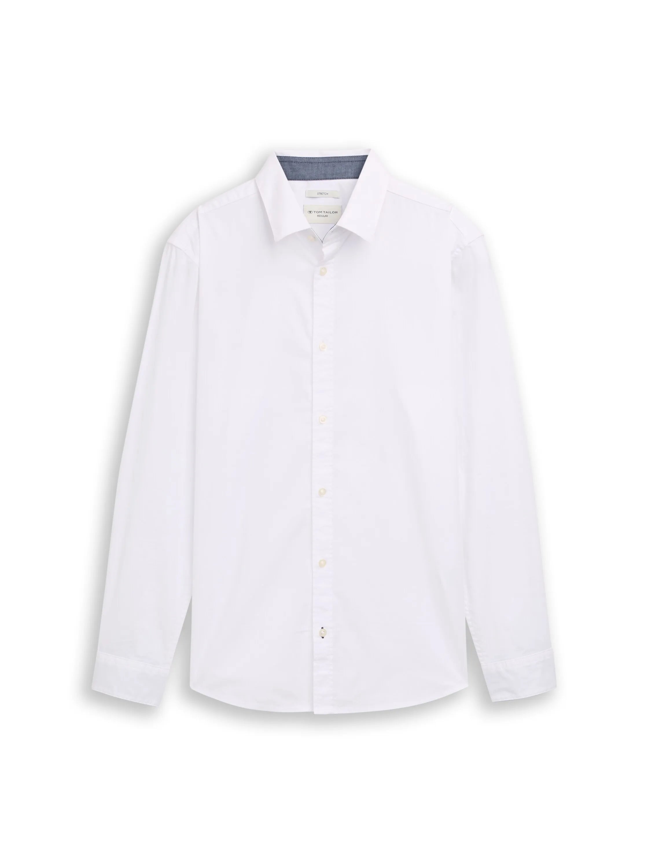 Tom Tailor White Men Regular Fit Shirt with Stretch SKU: 1048449_20000 Image 06