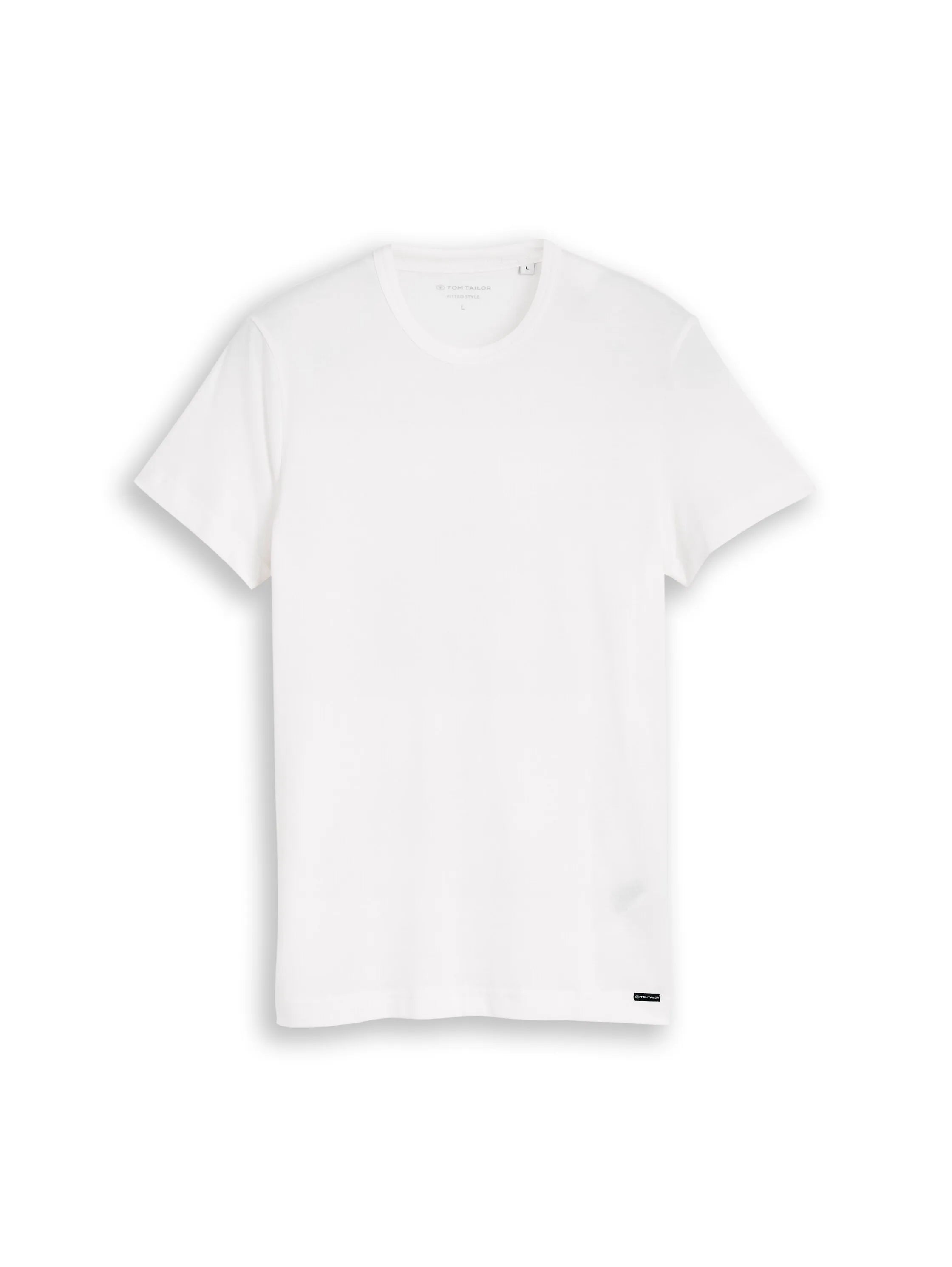 Tom Tailor Gardenia White Men Slim-Fit Cotton T-Shirt SKU: 1048598_10348 Image 06