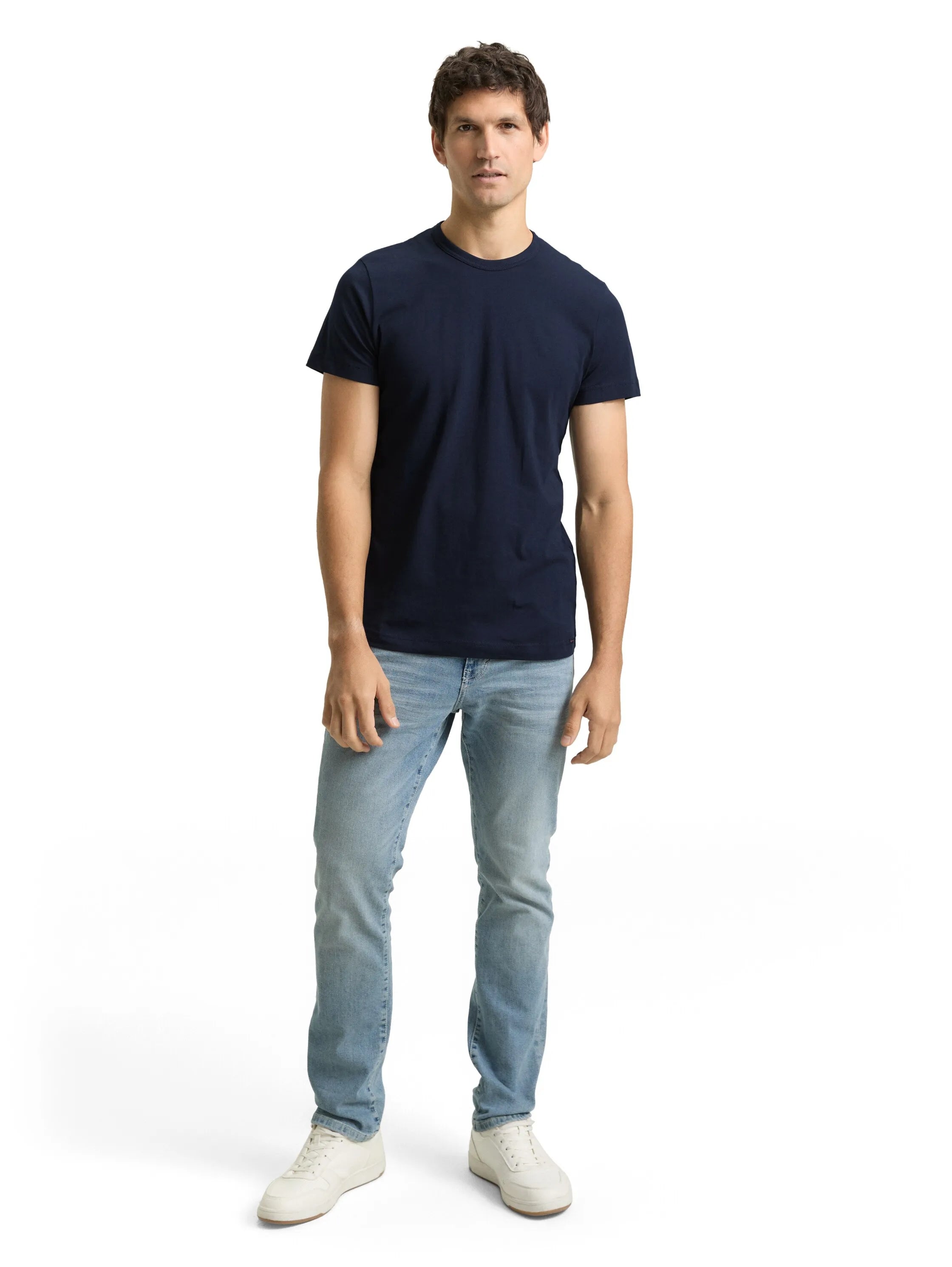 Tom Tailor Sky Captain Blue Men Slim-Fit Cotton T-Shirt SKU: 1048598_10668 Image 01