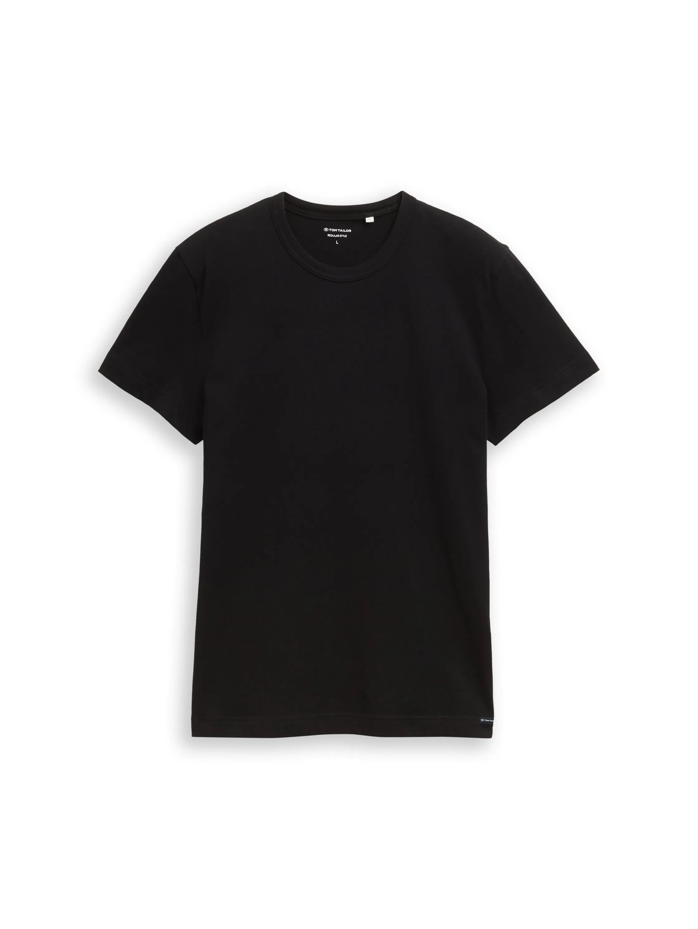 Tom Tailor Black Men Slim-Fit Cotton T-Shirt SKU: 1048598_29999 Image 06