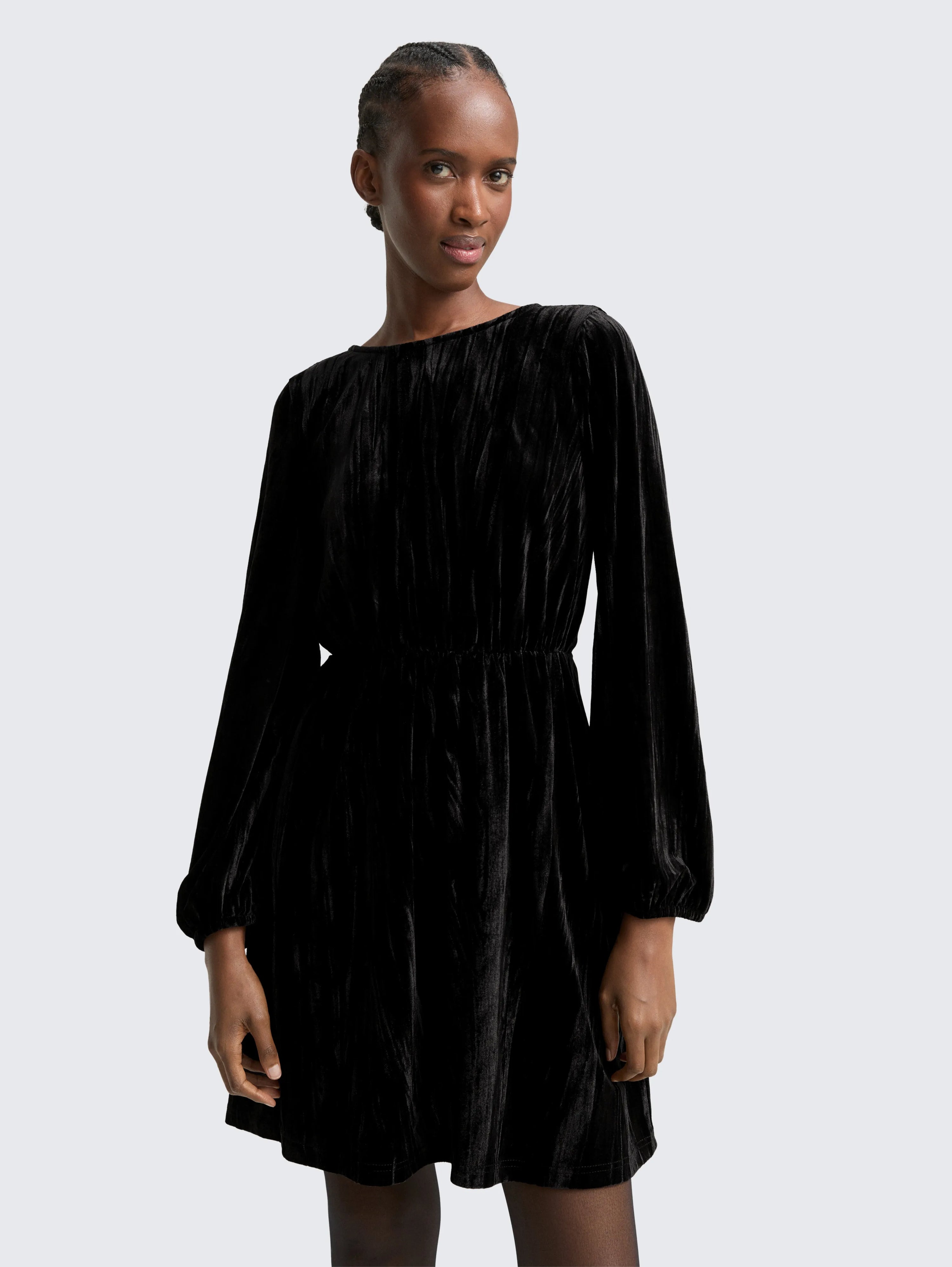 Tom Tailor_0_Mini Velvet Dress with Bow Detail_1048613_14482_02
