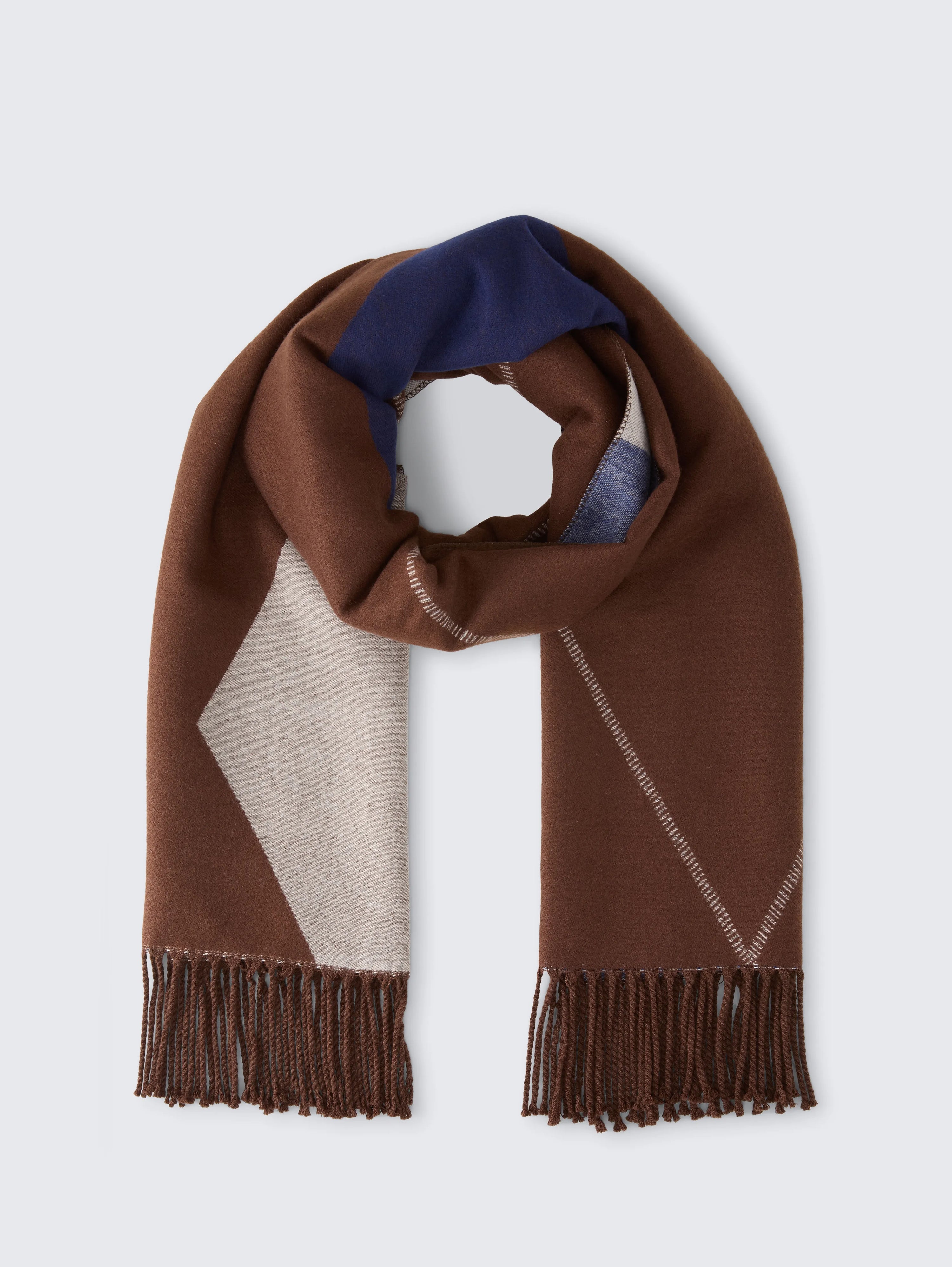 Tom Tailor_White_Scarf with Argyle Pattern_1048656_39231_02