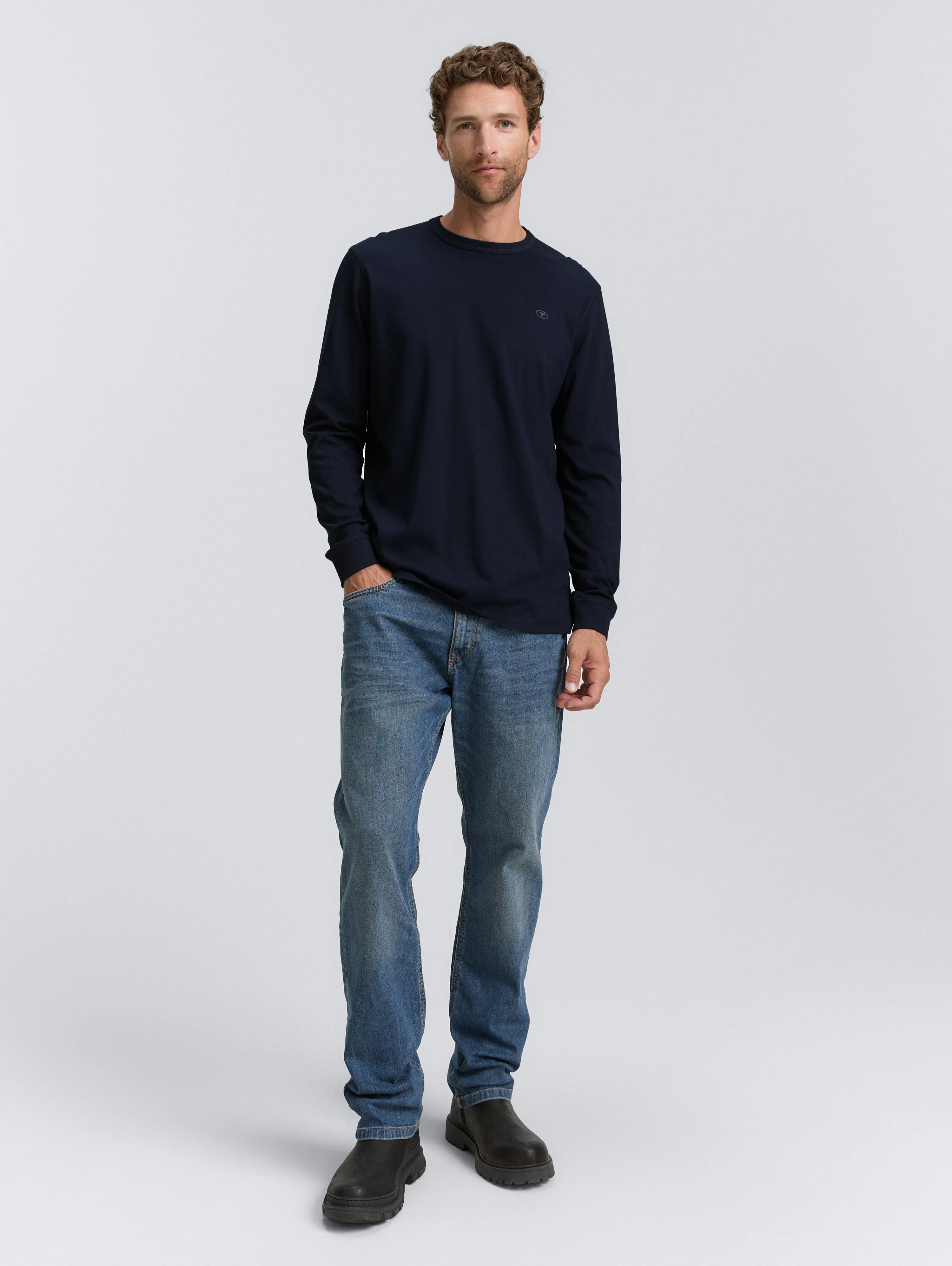 Tom Tailor_0_Basic Long-Sleeved Shirt Made of Cotton_1048902_10668_03