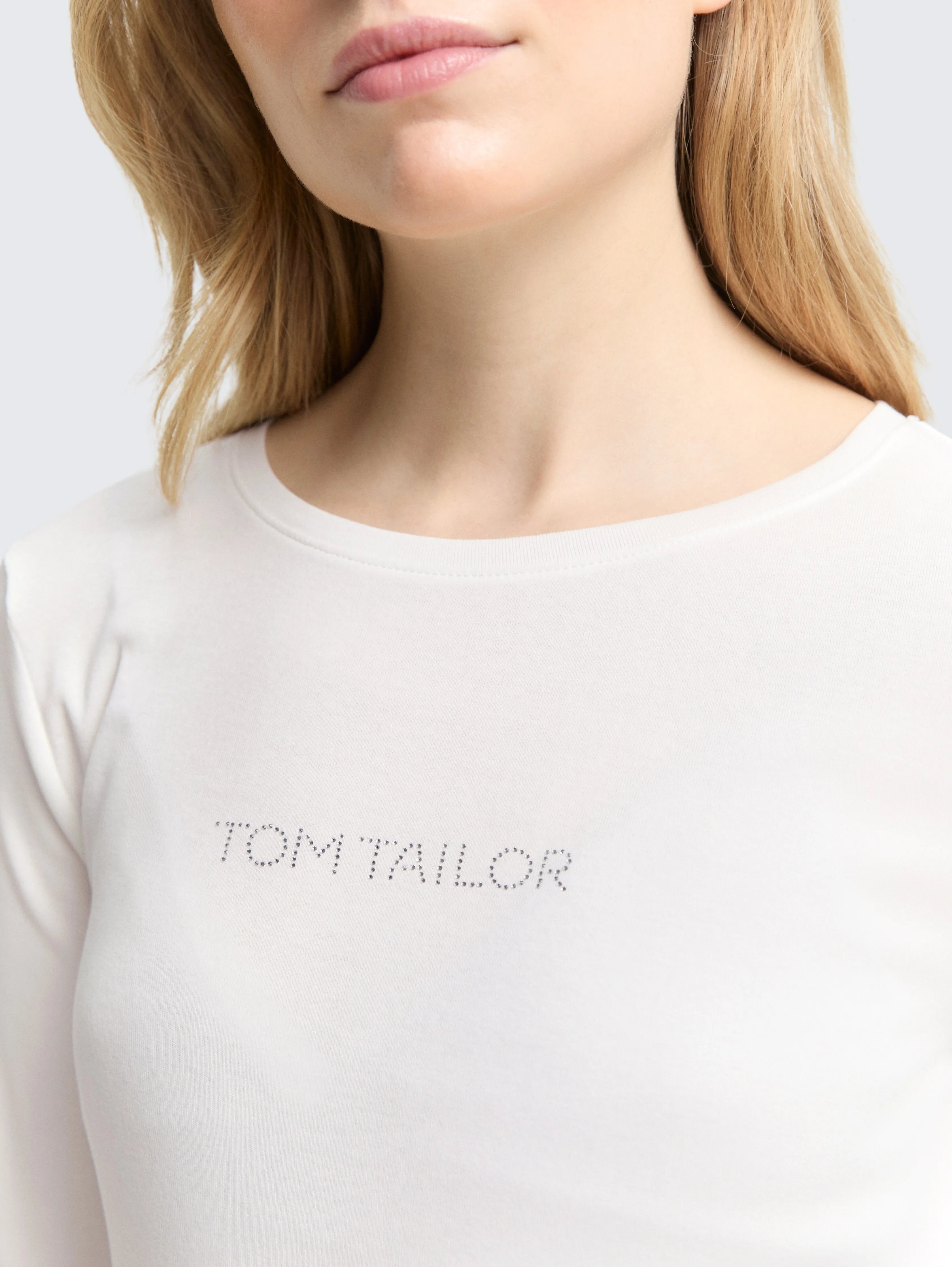 Tom Tailor_0_Slim Fit Long-Sleeved Shirt with Glitter Logo_1048941_10315_05