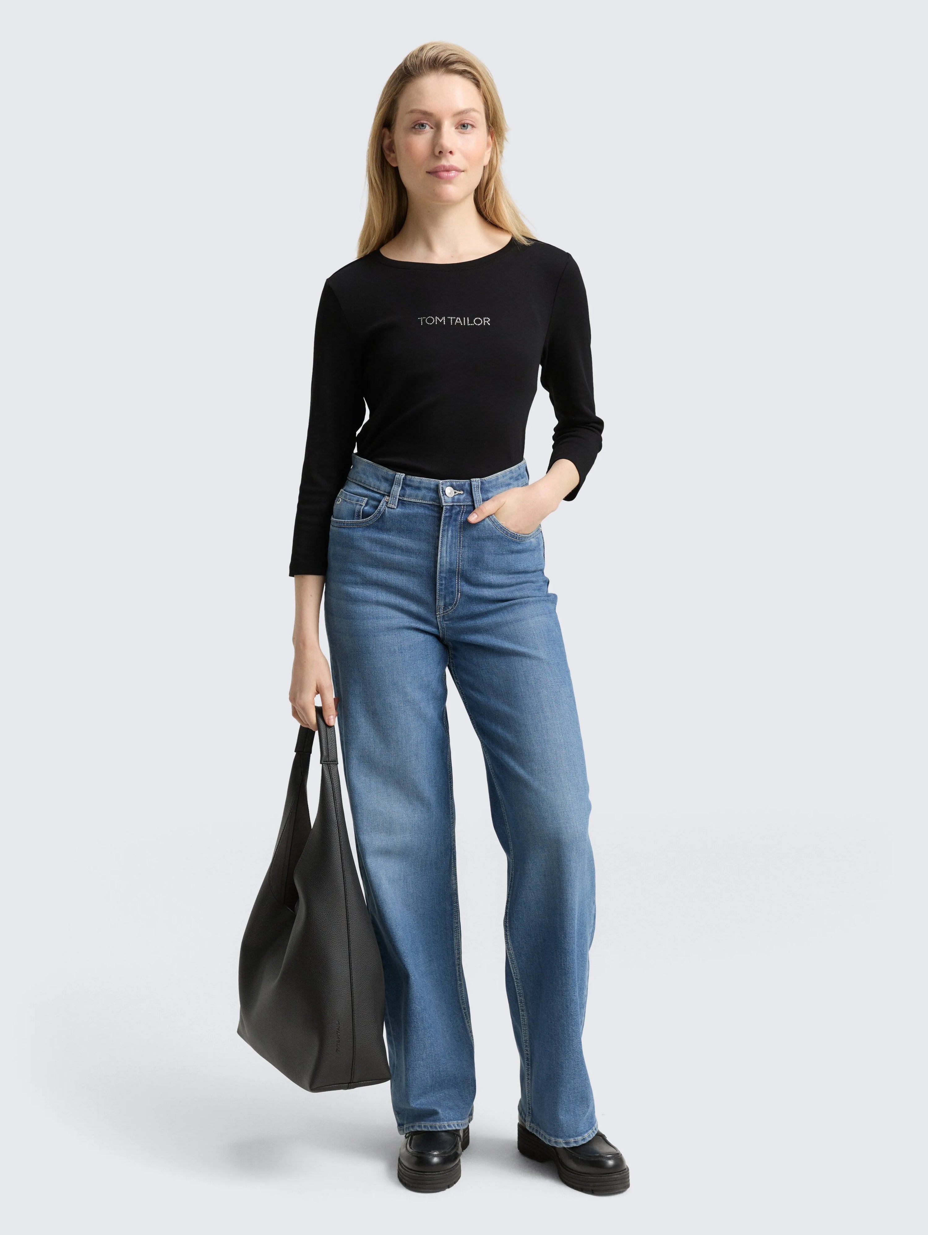 Tom Tailor_0_Slim Fit Long-Sleeved Shirt with Glitter Logo_1048941_14482_02