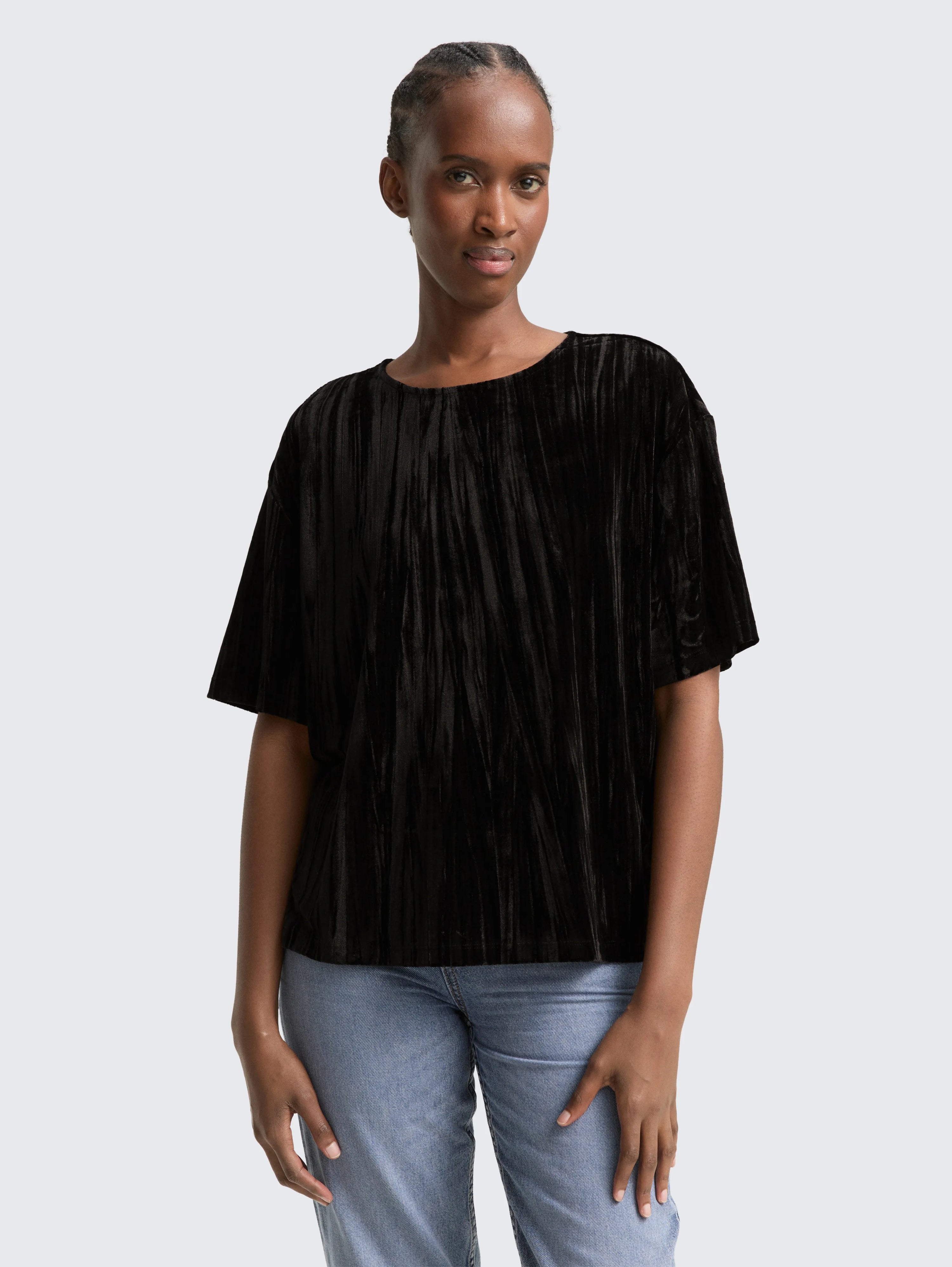 Tom Tailor_Gray_Loose Fit Velvet T-Shirt_1048977_14482_02