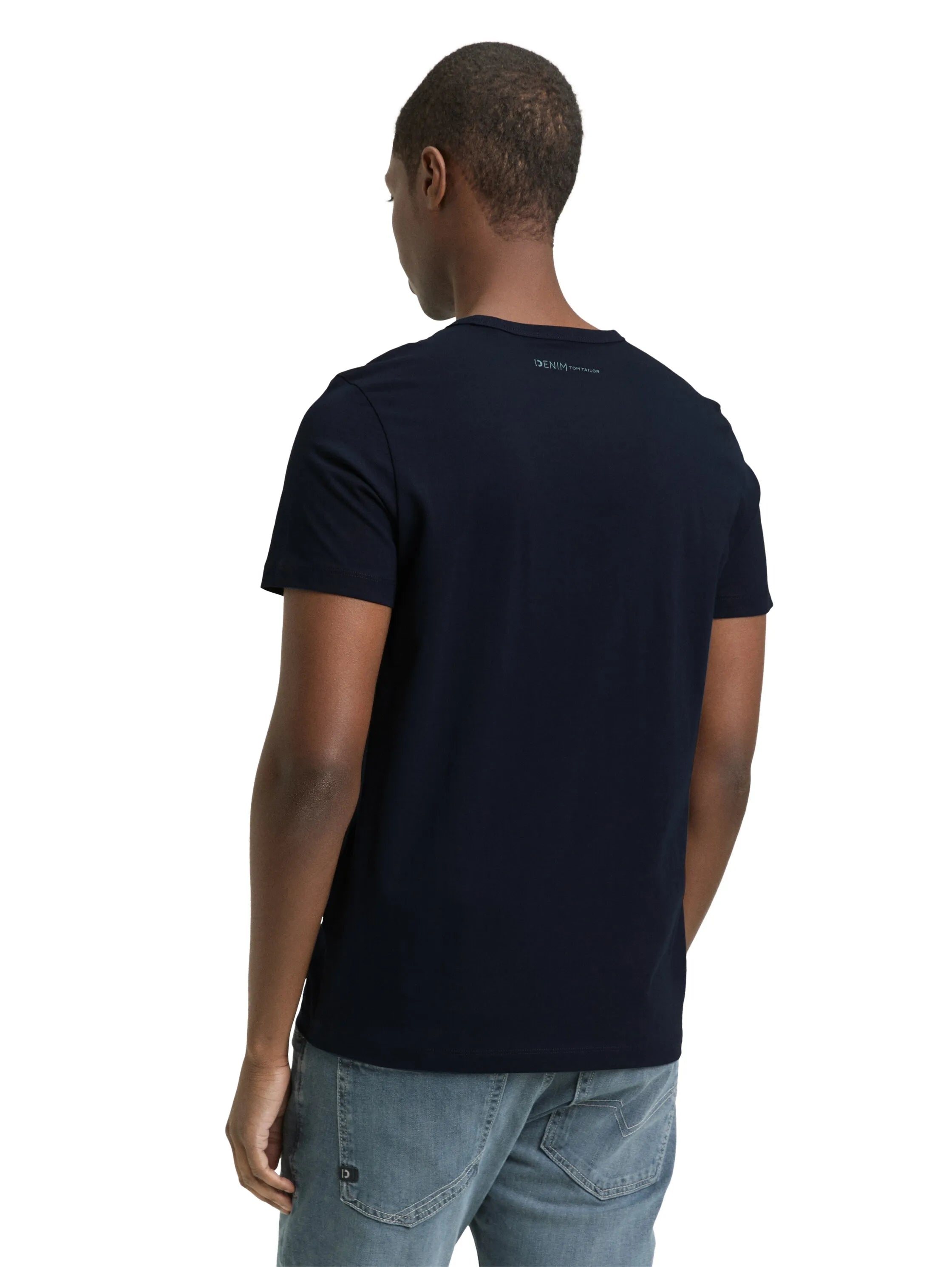 Denim Tom Tailor Sky Captain Blue Men Slim Fit Cotton T-Shirt SKU: 1048995_10668 Image 02