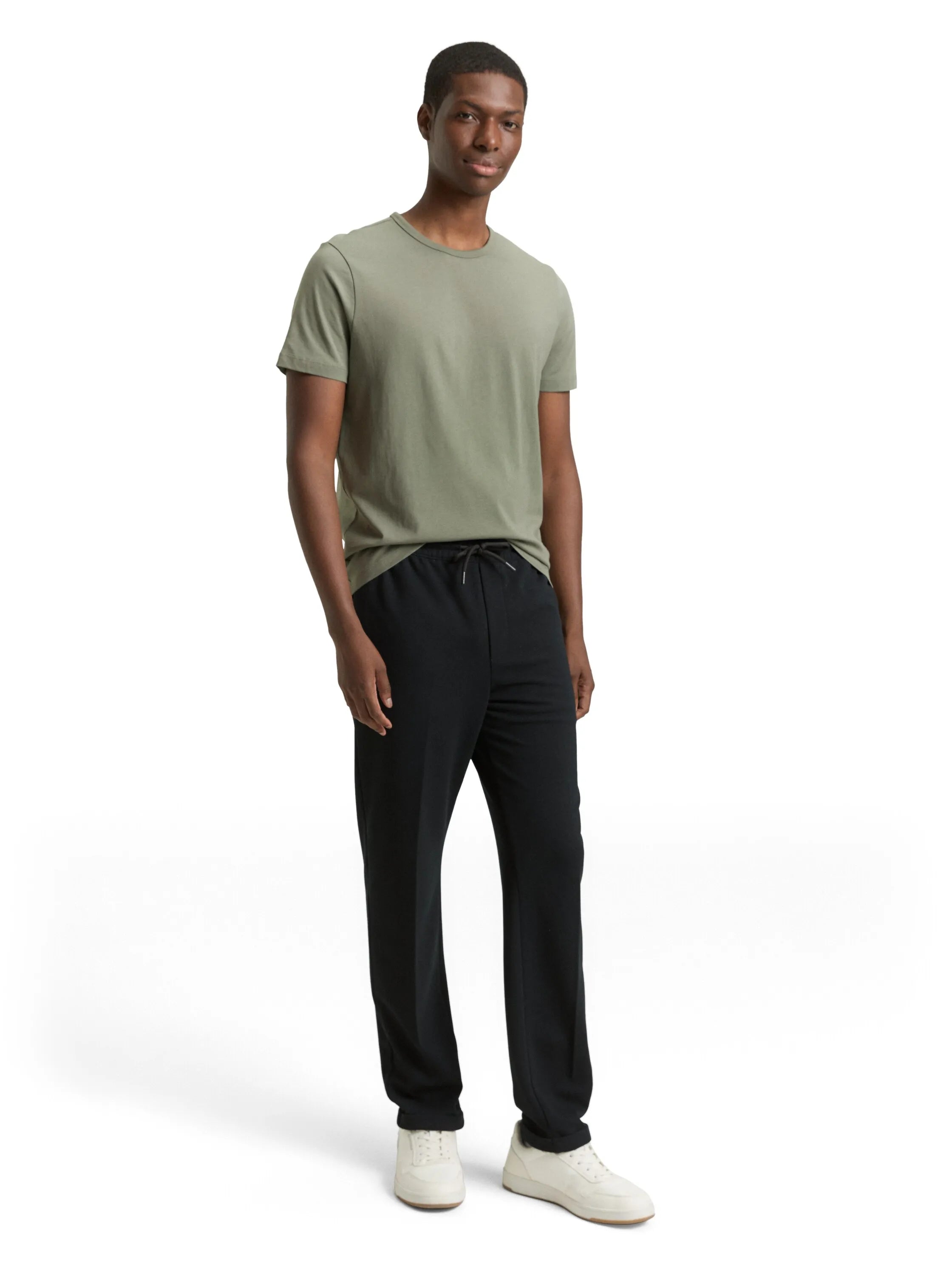Denim Tom Tailor Dusty Mid Olive Men Slim Fit Cotton T-Shirt SKU: 1048995_15594 Image 01